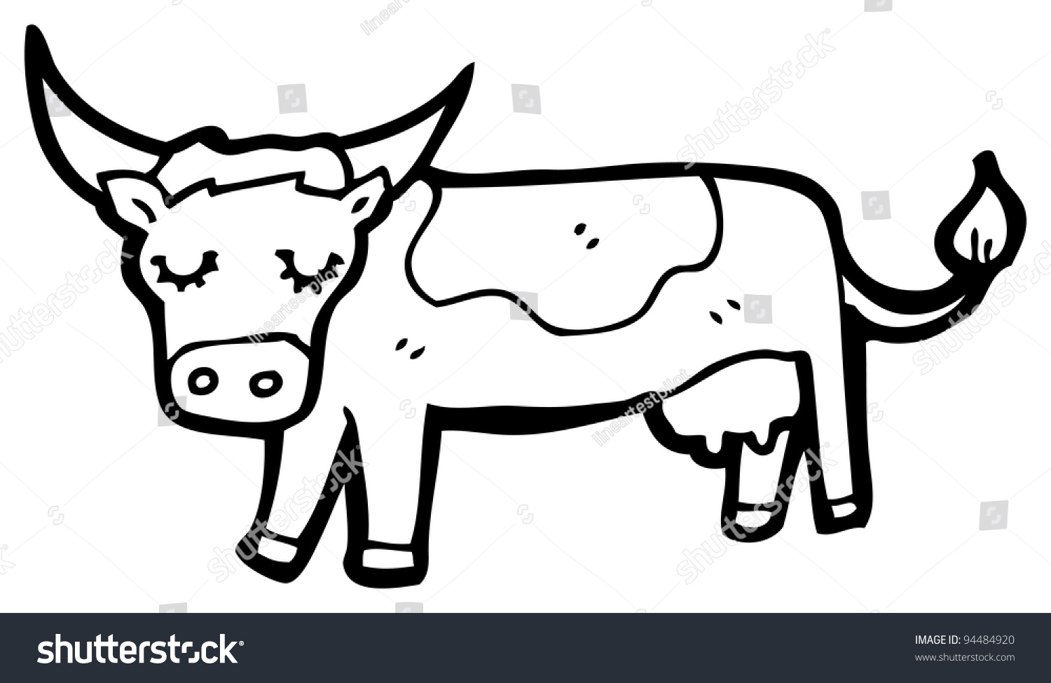 Raster Version Cartoon Cow Stock Illustration 94484920