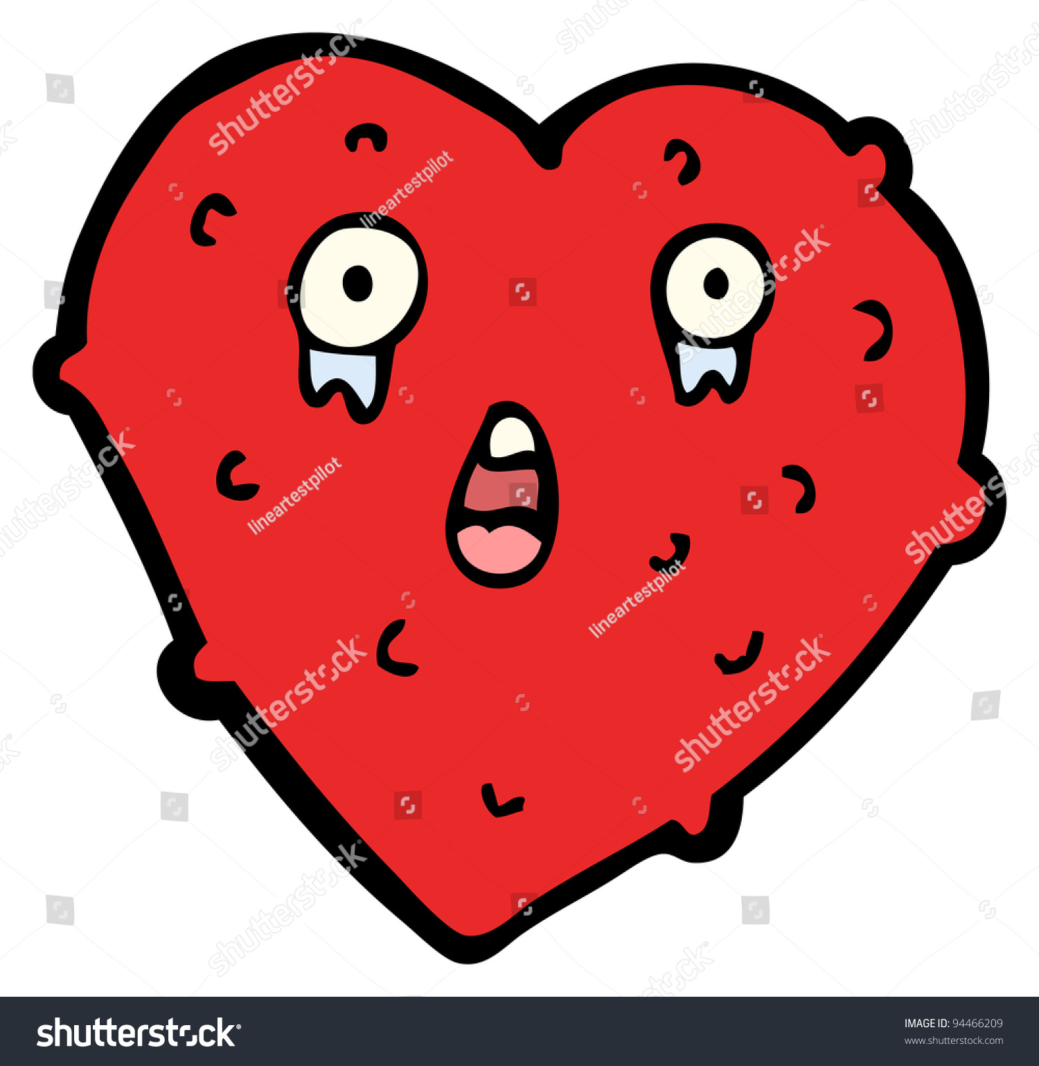 (Raster Version) Cartoon Crying Heart Cartoon Stock Photo 94466209 ...