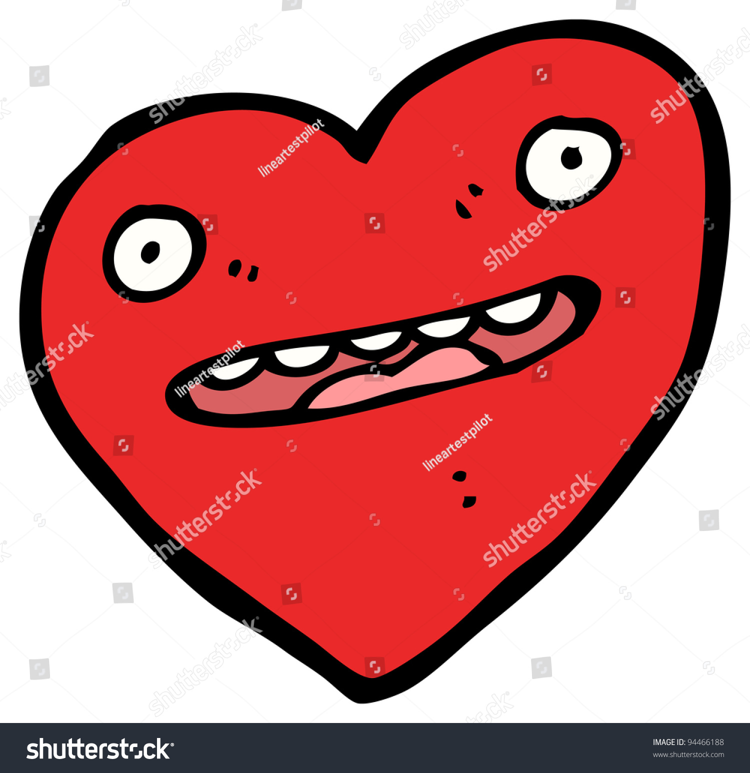 Raster Version Cartoon Funny Love Heart Stock Illustration 94466188 ...