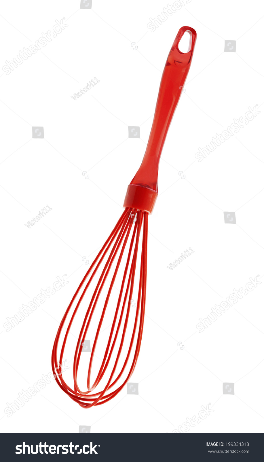 Red Silicone Wire Whisk Isolated On White Background Stock Photo ...