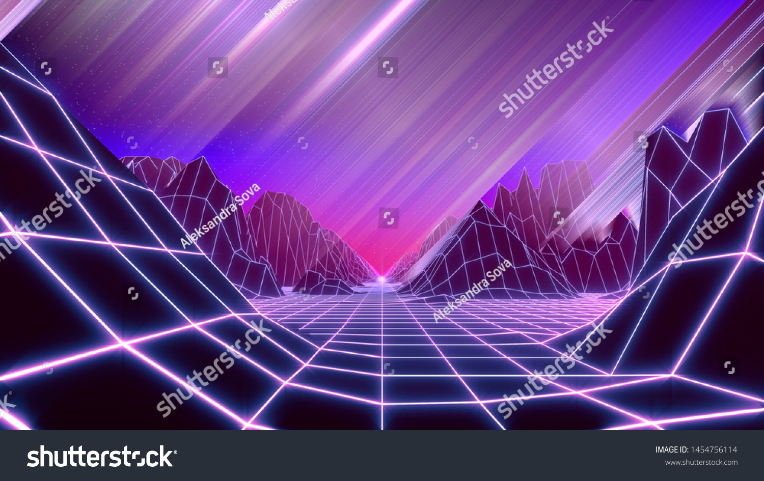 80s Retro Background 3d Render Retrowave Stock Illustration 1454756114 ...