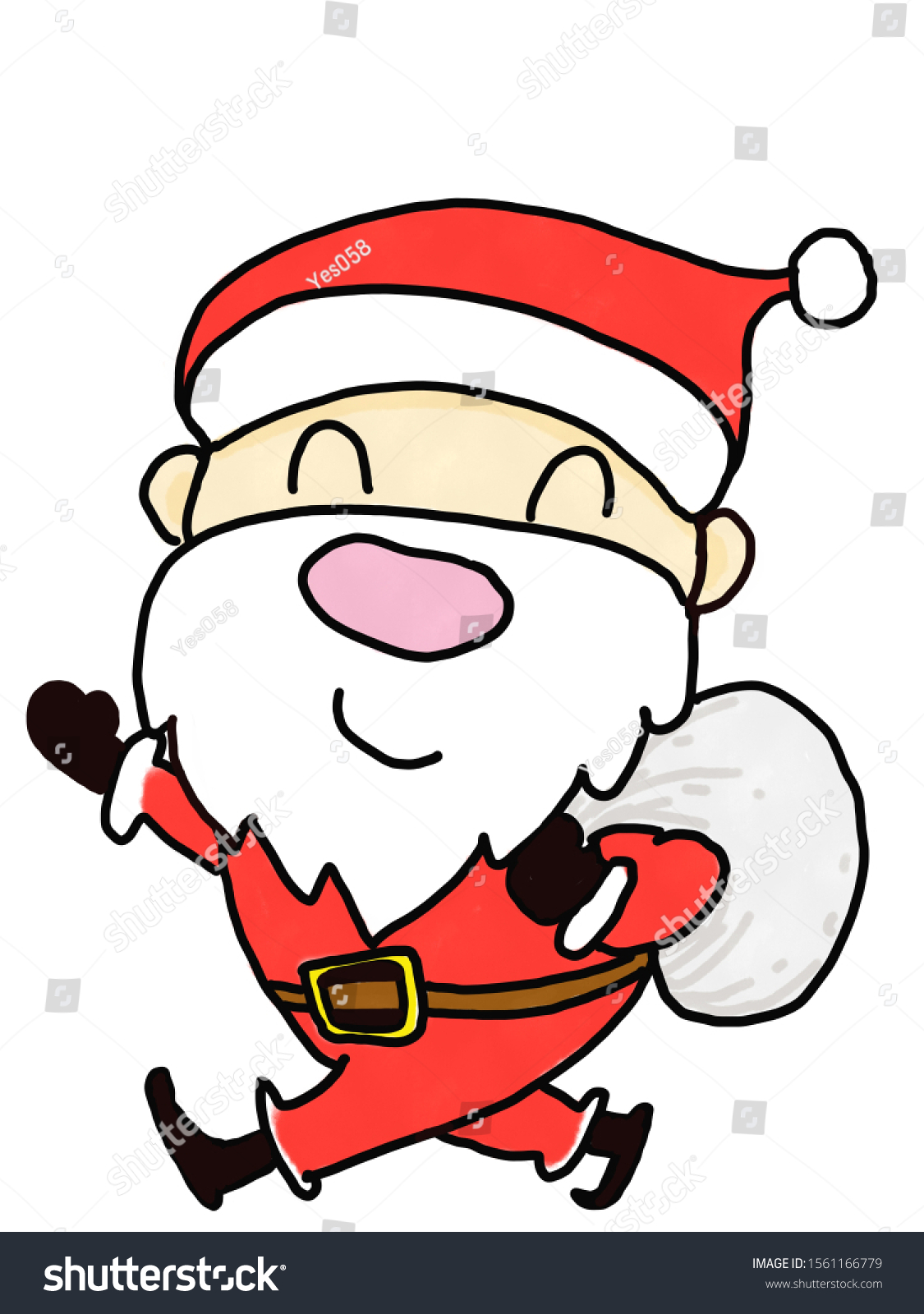 Santa Claus Cartoon Sketch Kid On Stock Illustration 1561166779