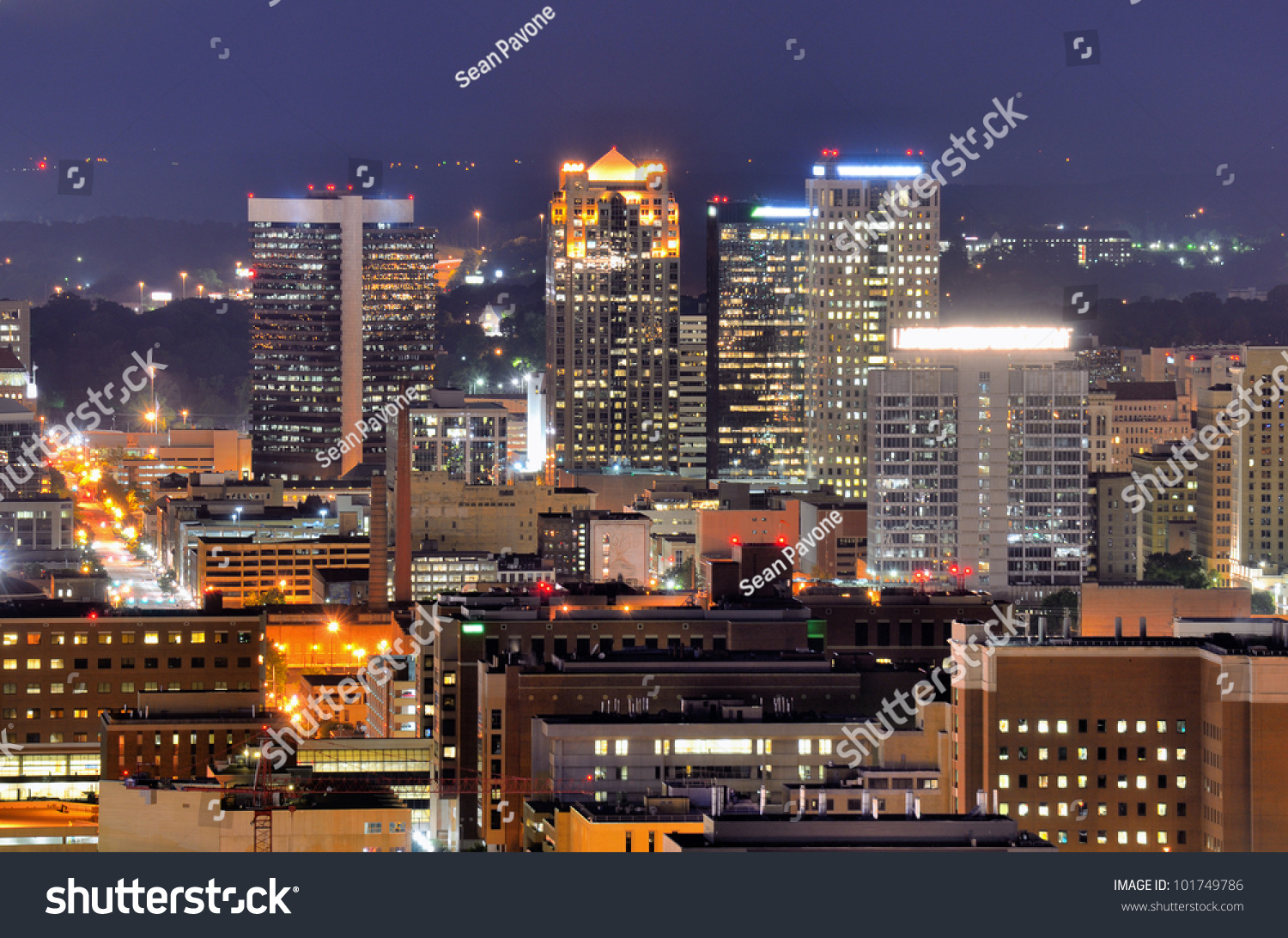 Skyline Downtown Birmingham Alabama Usa Stock Photo 101749786 ...