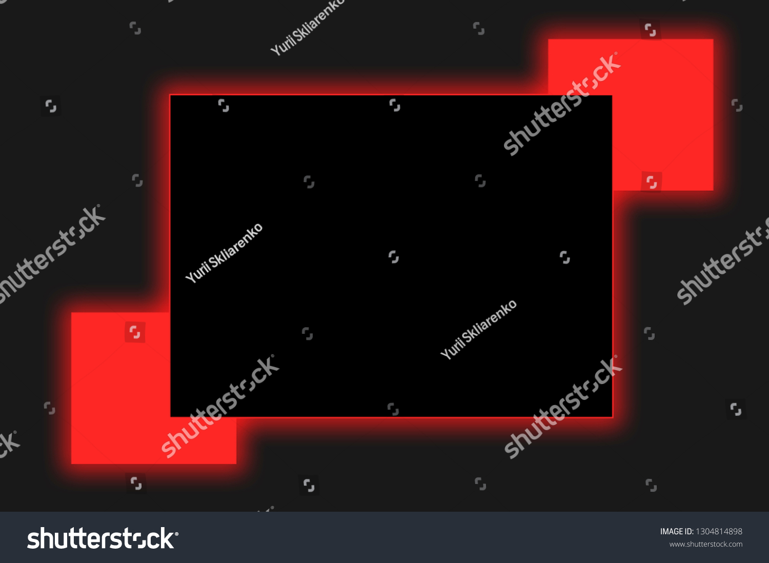 Square Red Frame Glowing On Black Stock Illustration 1304814898