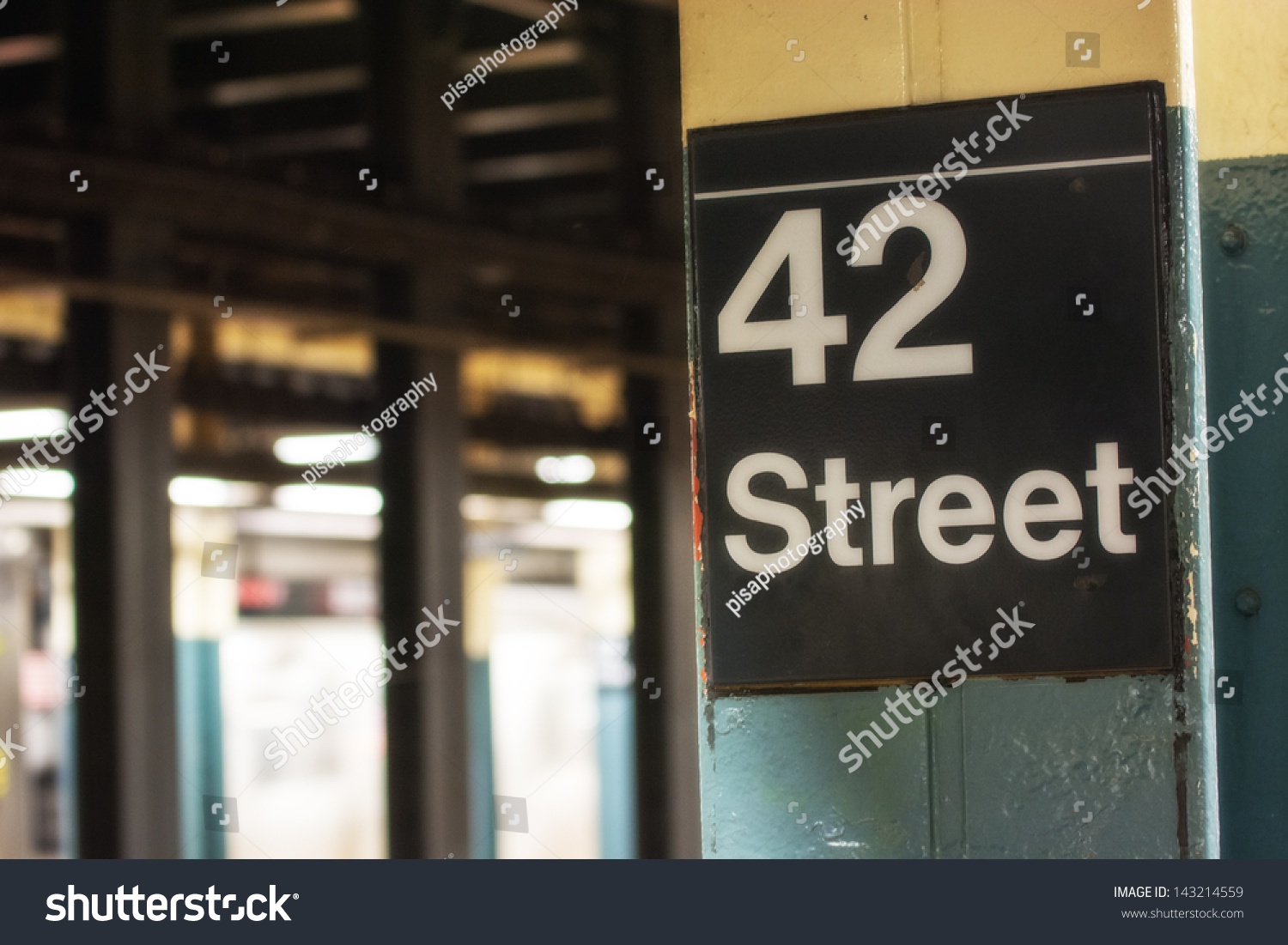 42 St Subway Sign In New York City. Stock Photo 143214559 : Shutterstock