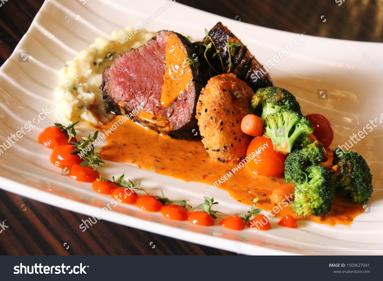 Steak Polenta Madbi Mandi Arabic Food Stock Photo Edit Now