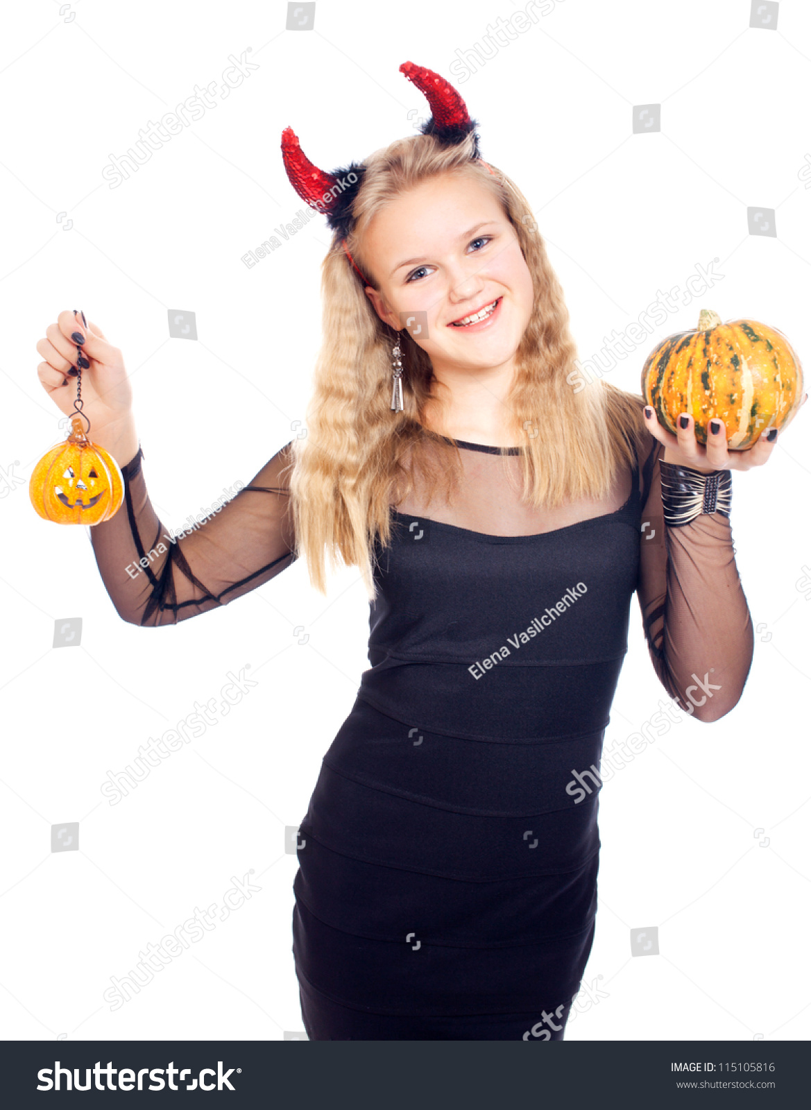 Teen Girl Wearing Devil Horns Stock Photo 115105816 : Shutterstock