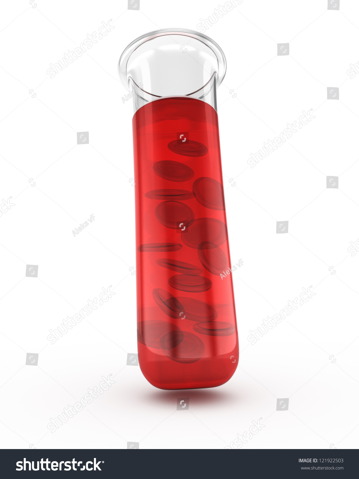 Test Tube With Blood Isolated On White Background. 3d Rendered Image ...