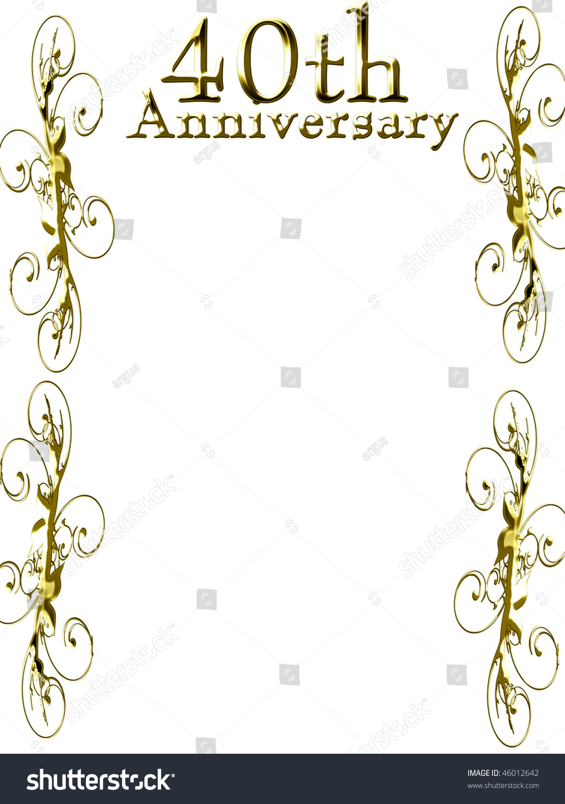 40th Anniversary On Solid White Background Stock Illustration 46012642 ...