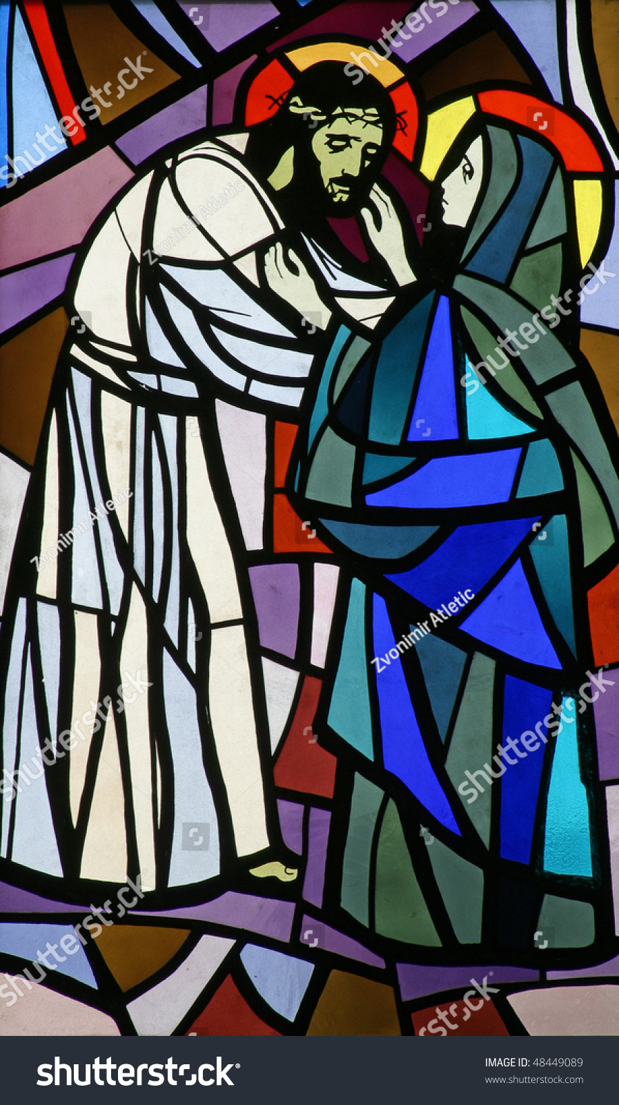 4th Stations Of The Cross, Jesus Meets His Mother Stock Photo 48449089 ...