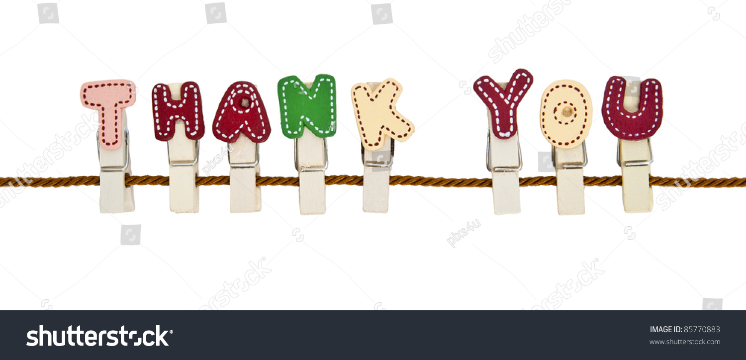 Thank You English Alphabet Wooden Clip Stock Photo (Edit Now) 85770883