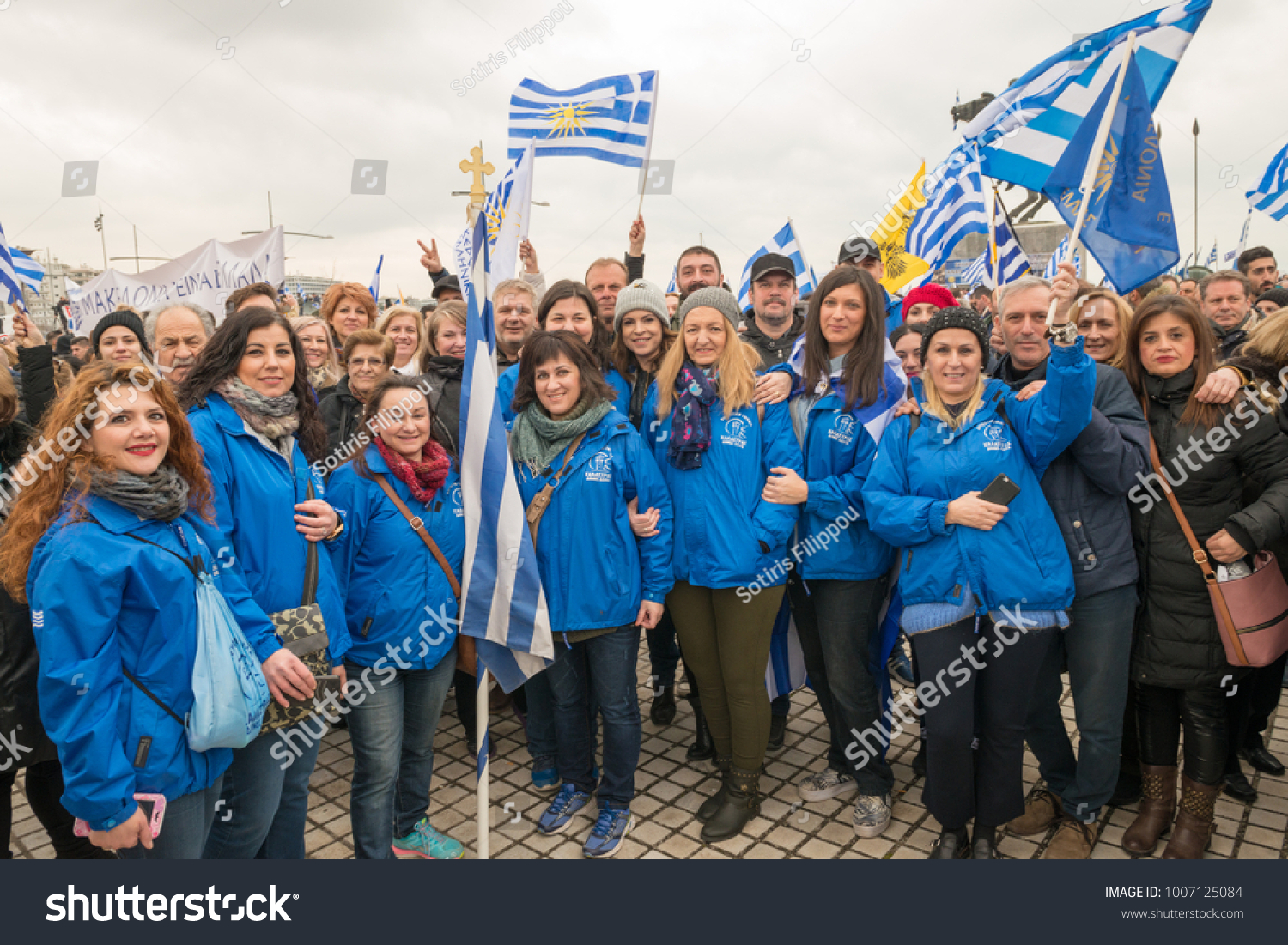 thessaloniki greece 01212018 unknown greek people stock photo edit