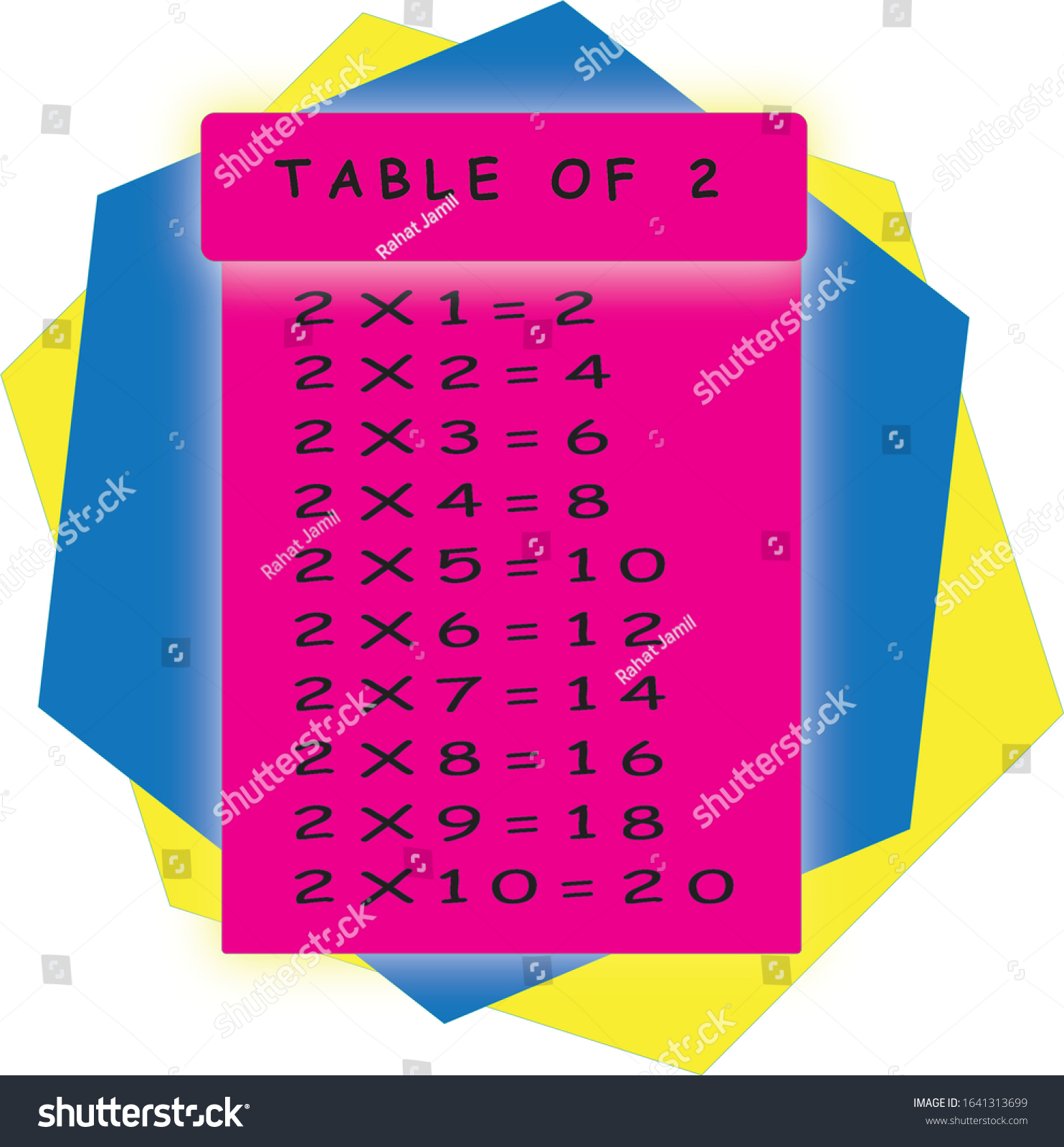 2 Times Table Multiplication Chart Printable Stock Illustration