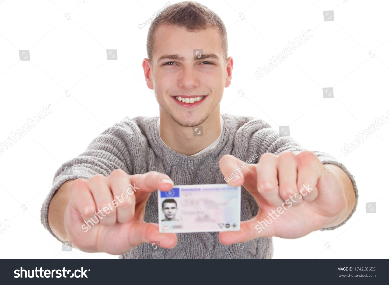 16 To 18 Year Old Boy Just Received His Driver License Stock Photo ...