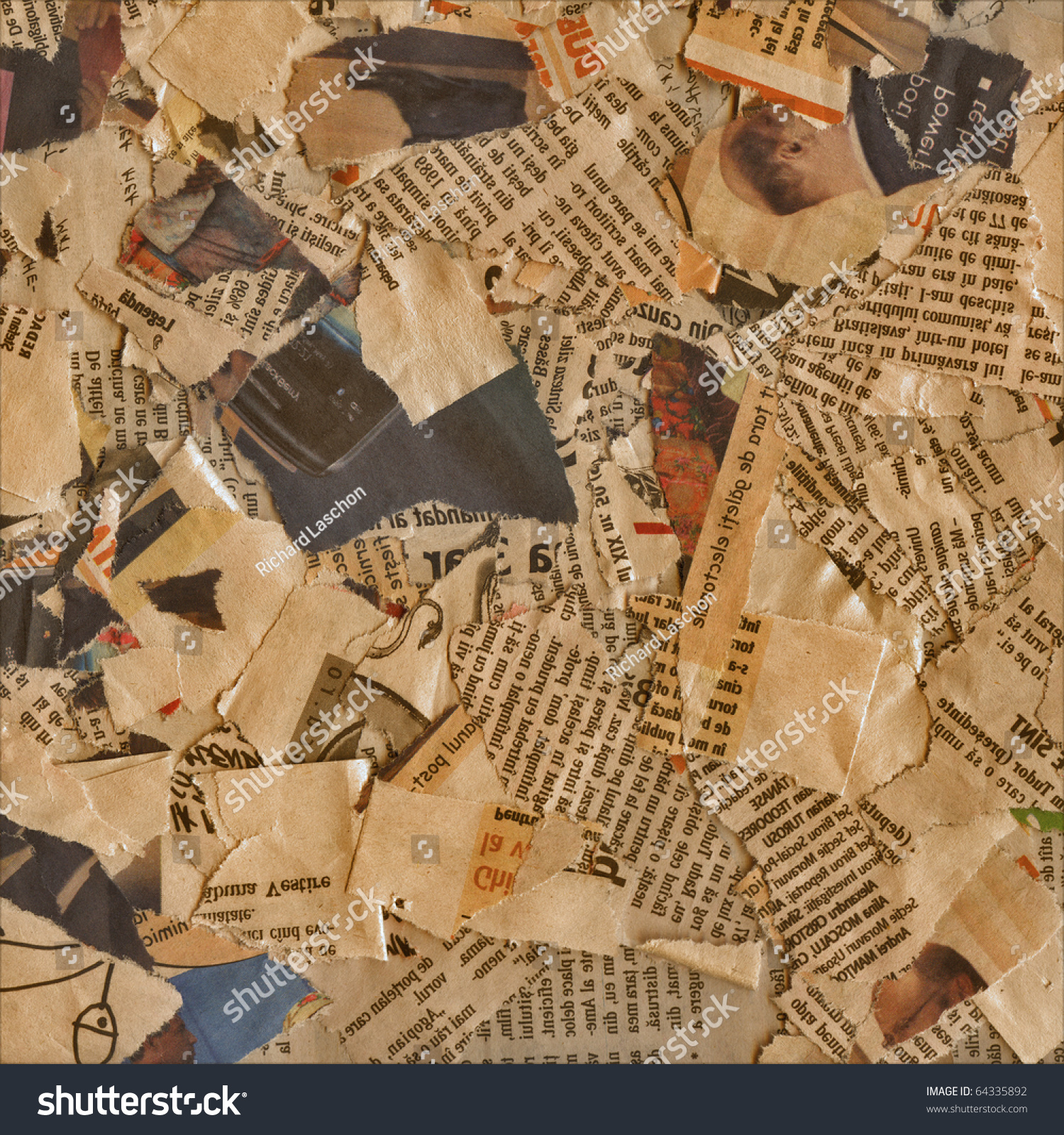 Torn Newspaper Background Stock Photo 64335892 : Shutterstock