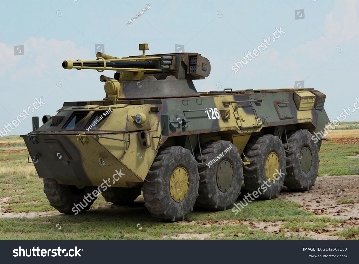 Wheeled Military Vehicle Armored Personnel Carrier Stock Illustration ...