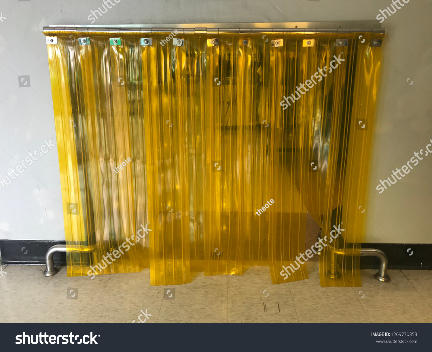 Download Yellow Plastic Curtain Cold Storage Curtain Stock Photo Edit Now 1269770353 PSD Mockup Templates