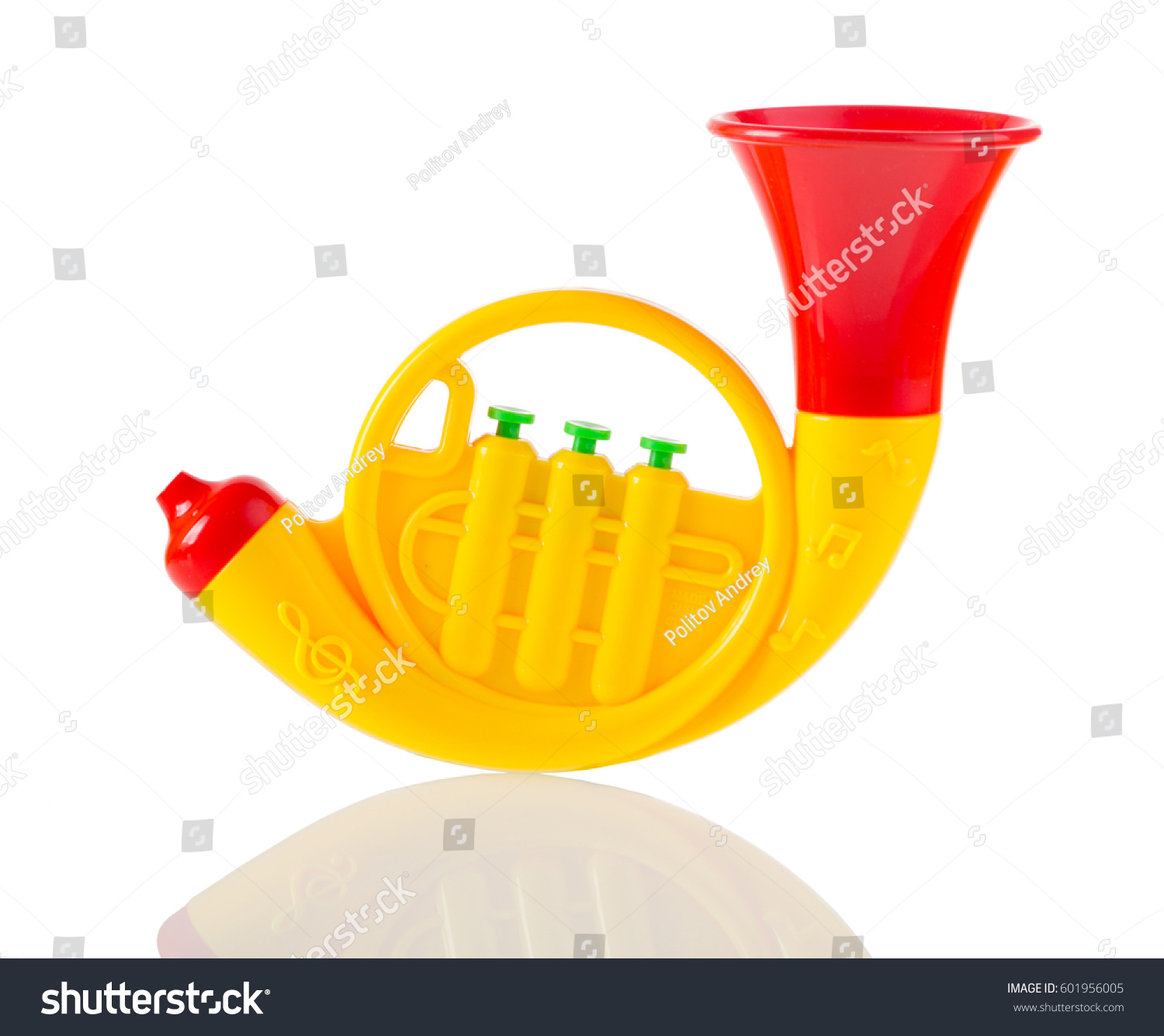 yellow toy trumpet