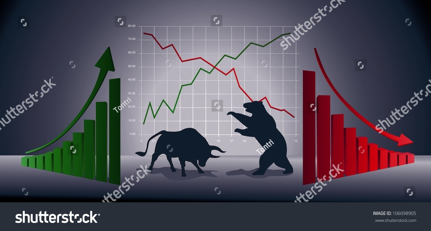 商业图表说明上行和下行趋势外汇和股票市场-