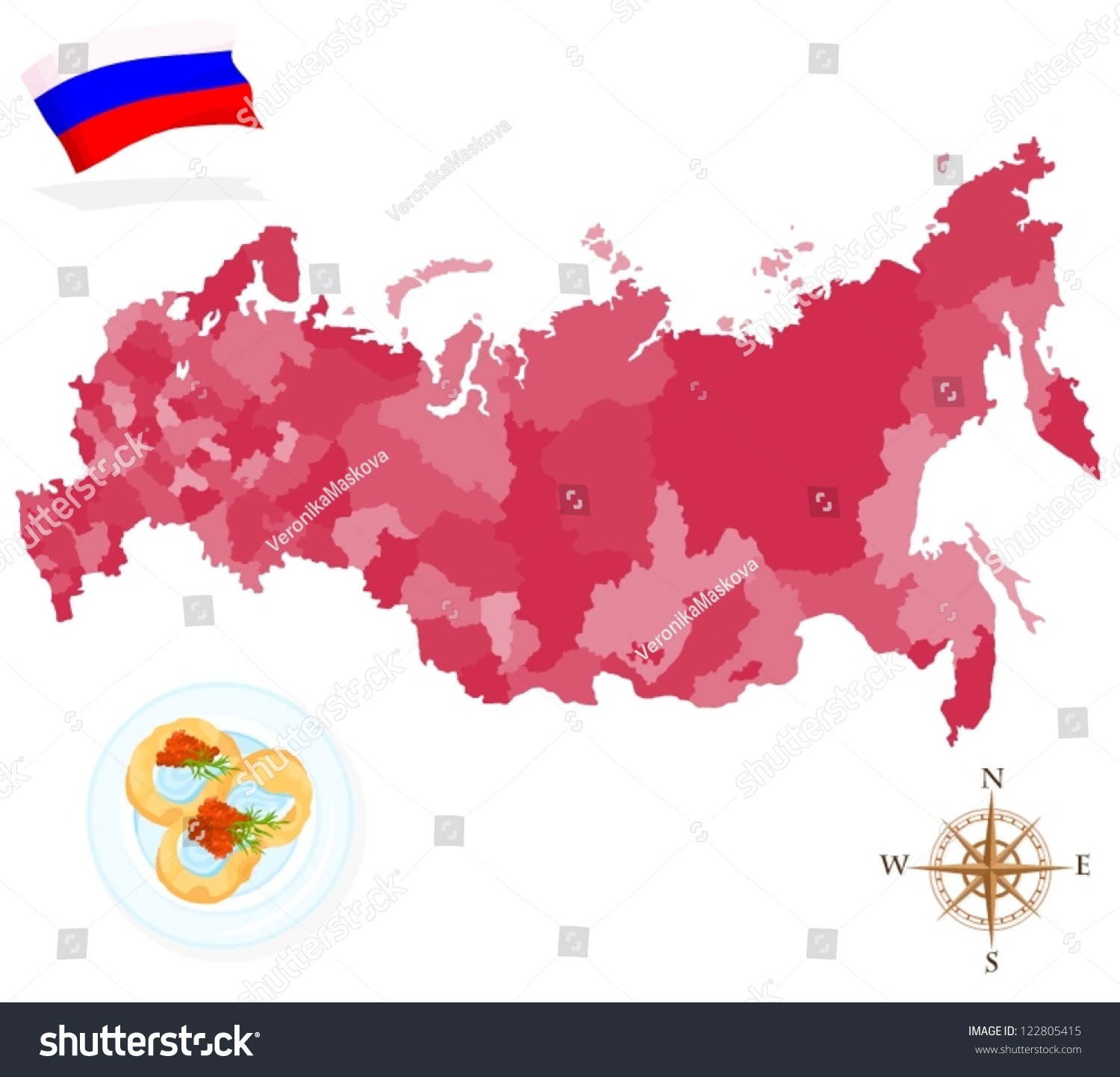 俄罗斯地图,省份和地区-物体,符号\/标志-海洛创
