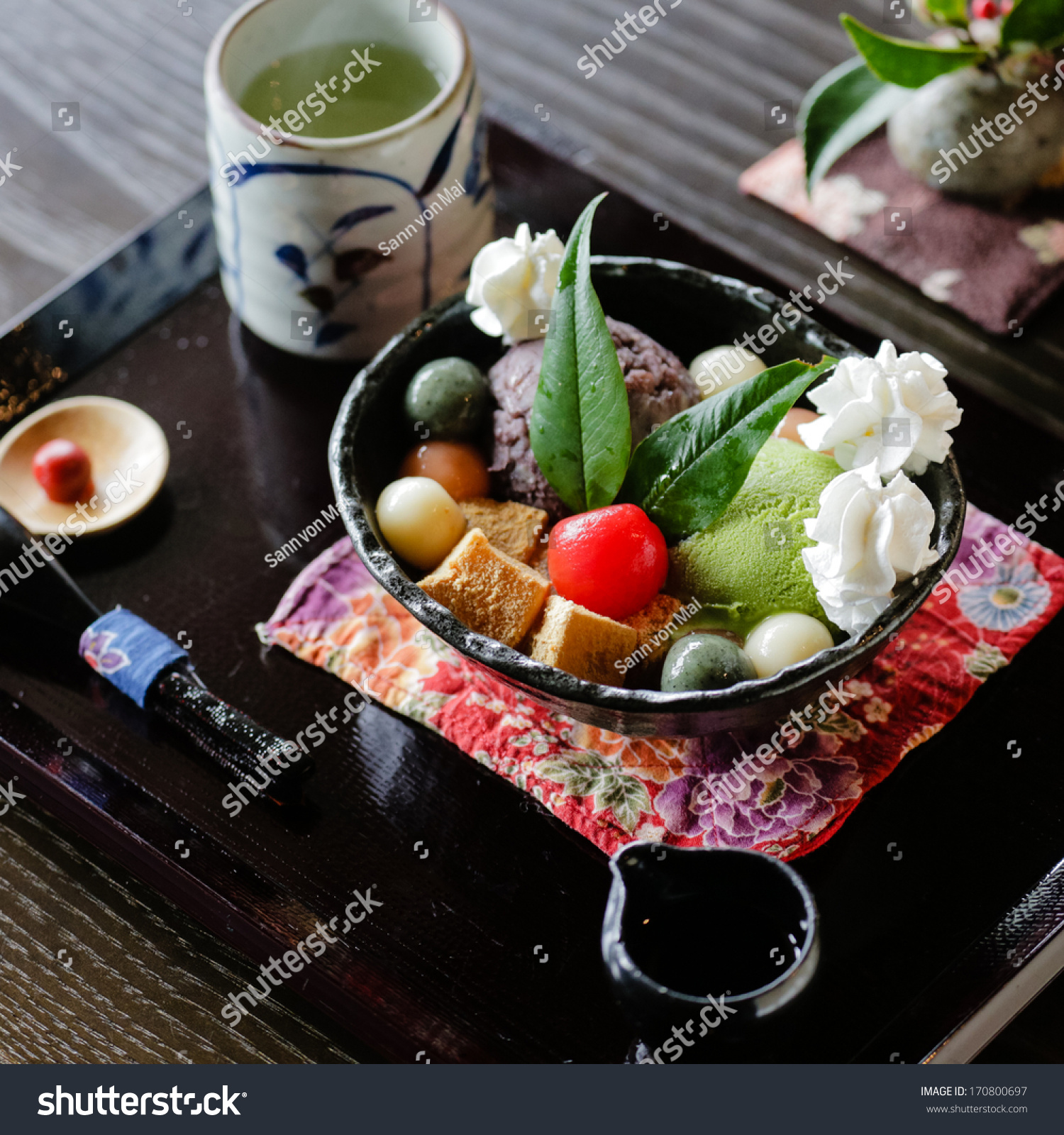 日本甜点魔芋果冻(它做成),红糖糖浆,彩色饭团