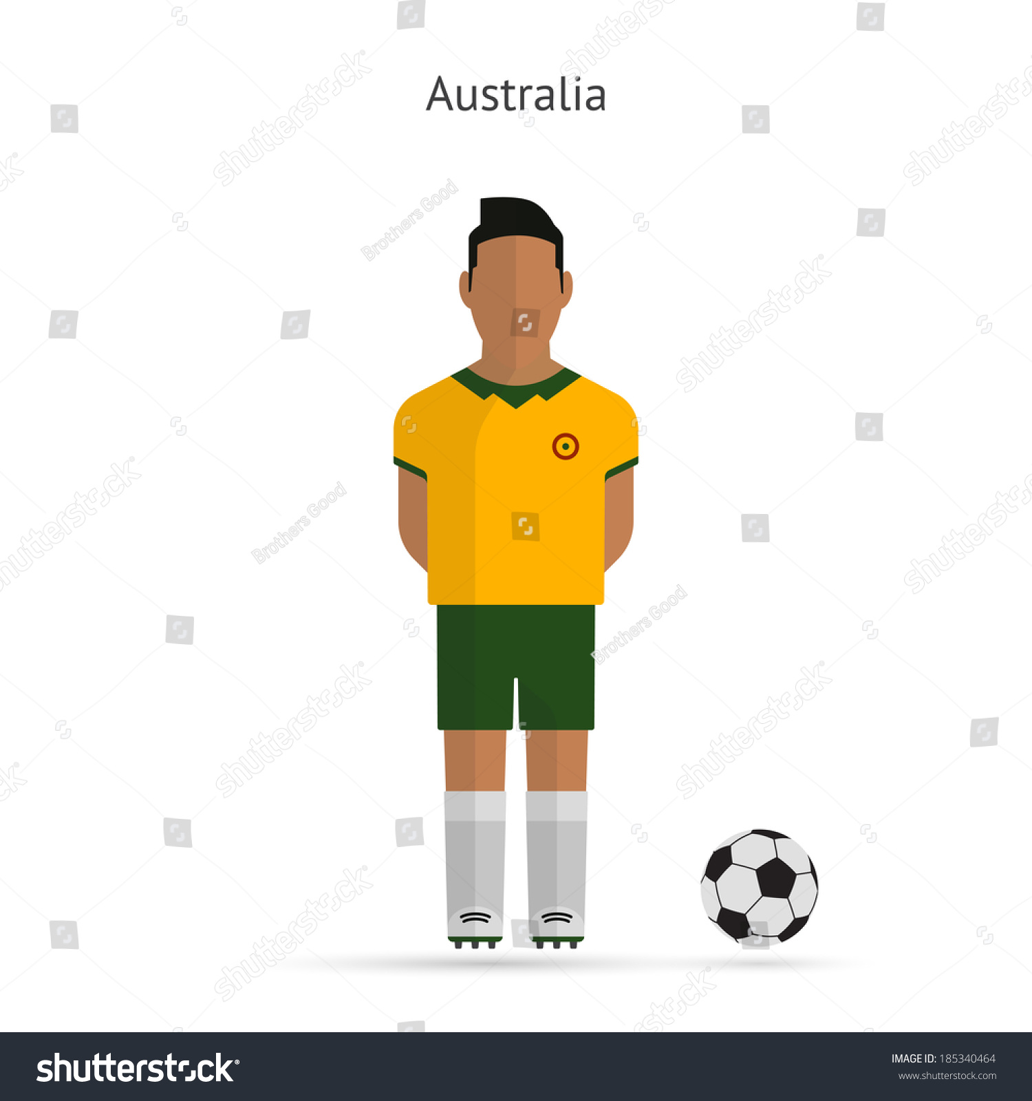国家足球运动员。澳大利亚足球队制服。 - 人物