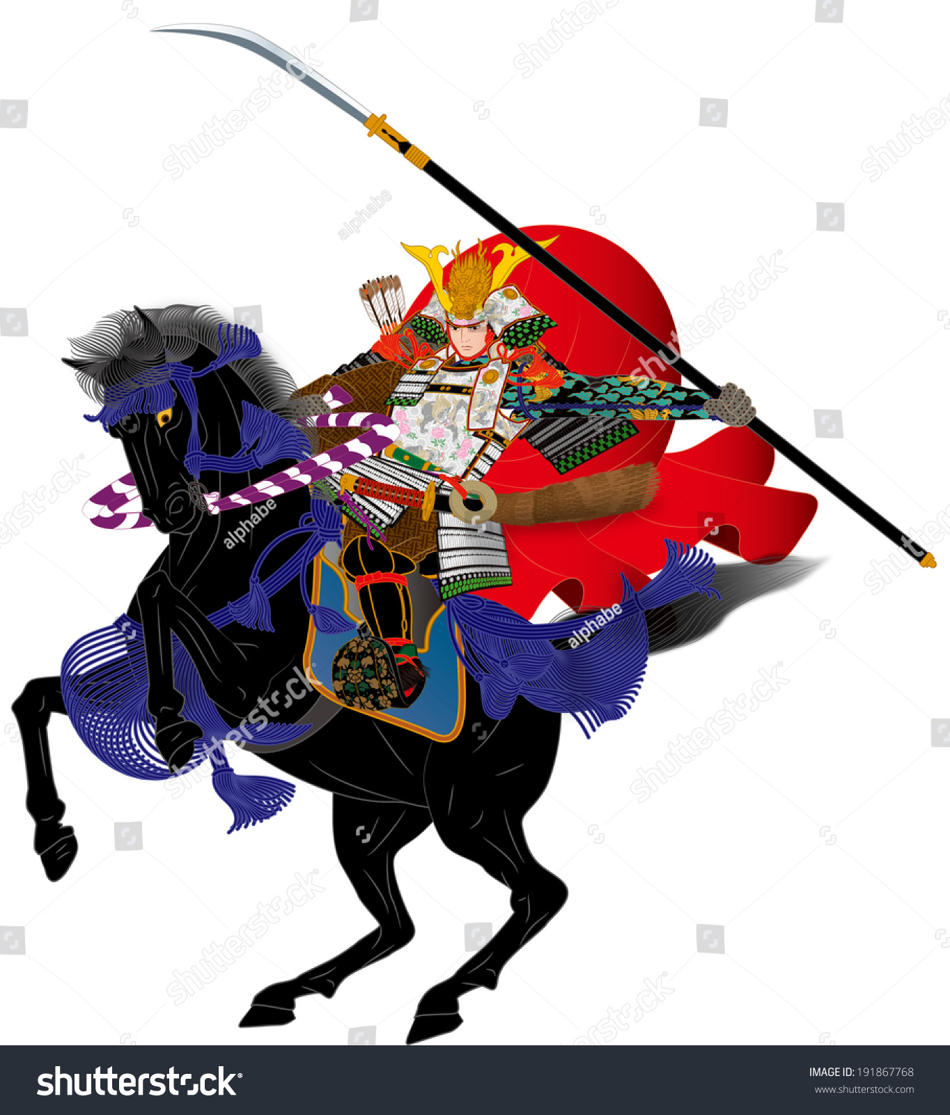 日本武士骑马作战 - 人物,复古风格 - 站酷海洛创