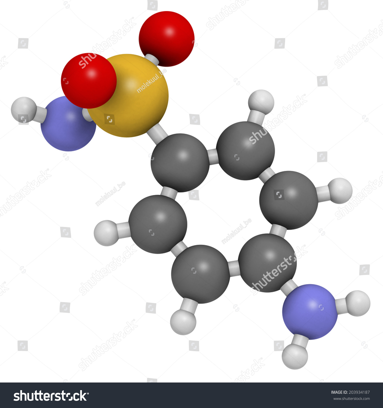 磺胺(对氨基苯磺酰胺)磺酰胺天数分子。第一个