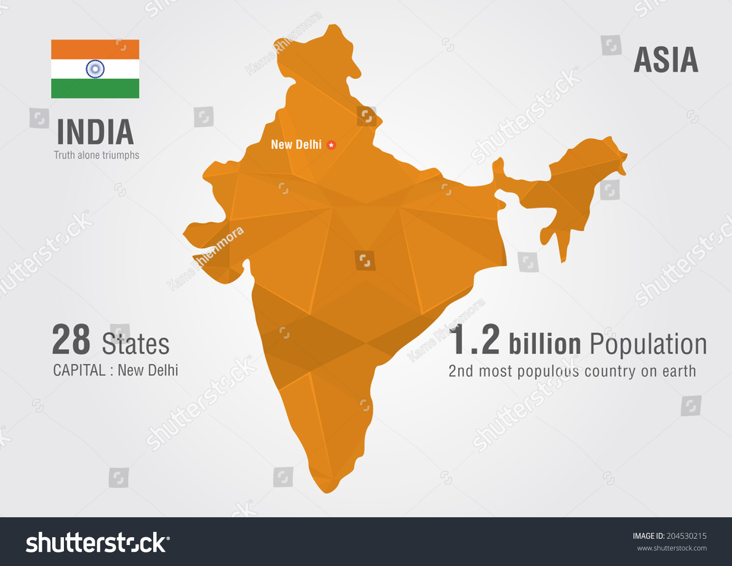 印度世界地图一个像素钻石纹理。世界地理。 