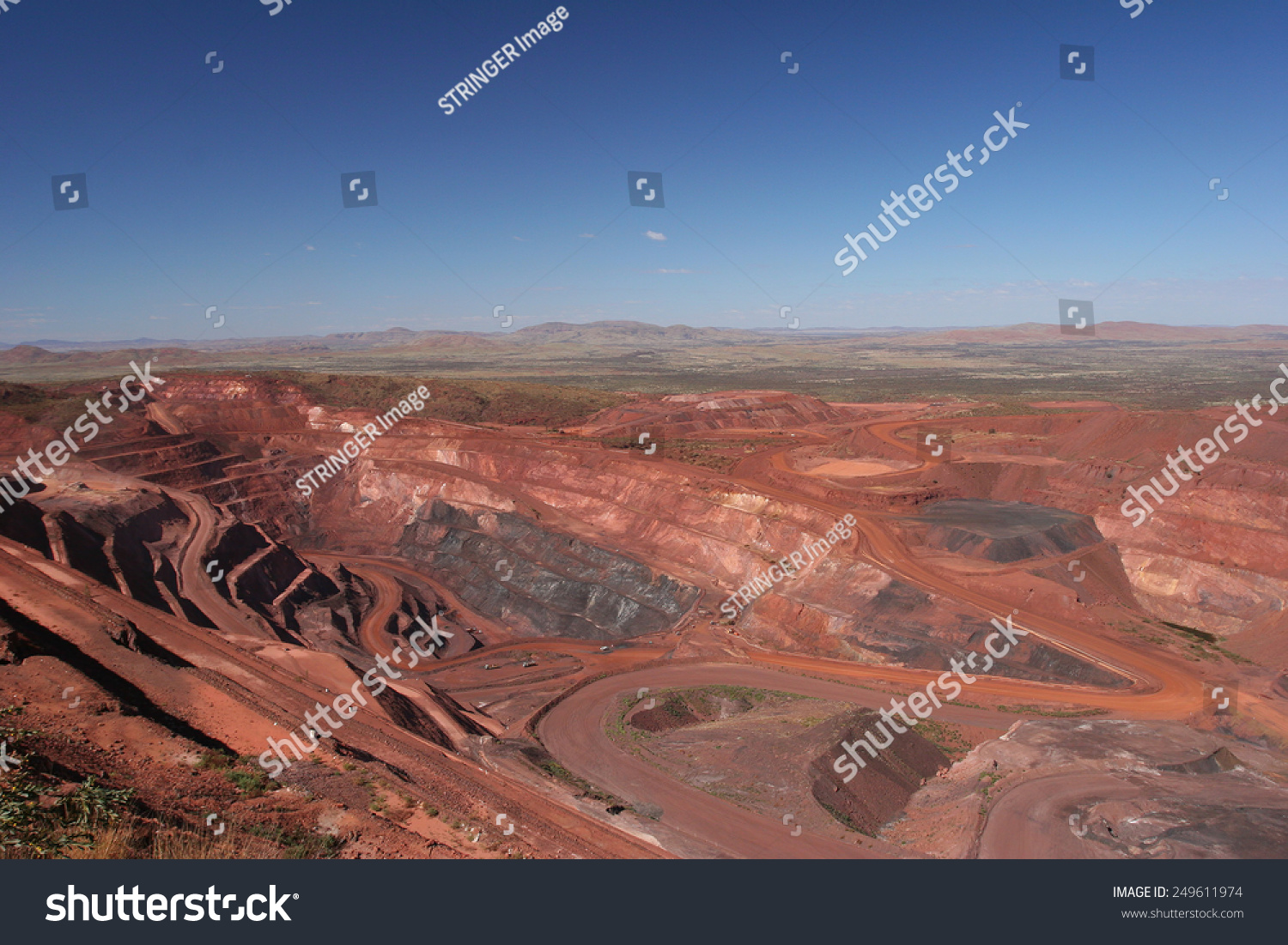 铁矿山坑西澳大利亚皮尔巴拉地区-工业,科技-海