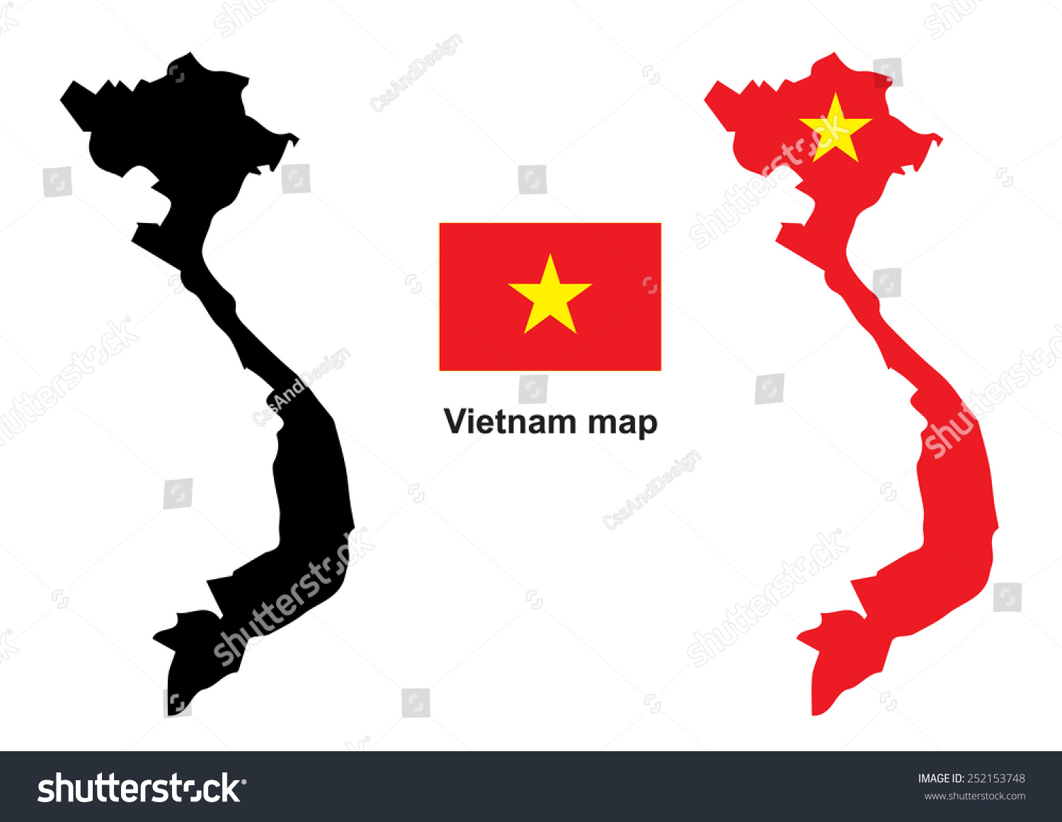 越南地图矢量,越南国旗向量-建筑物\/地标,符号