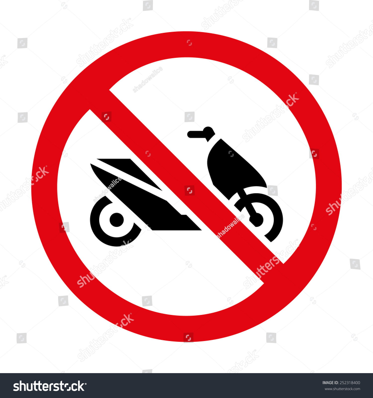 摩托车禁止标志图标的使用。向量EPS10。-符