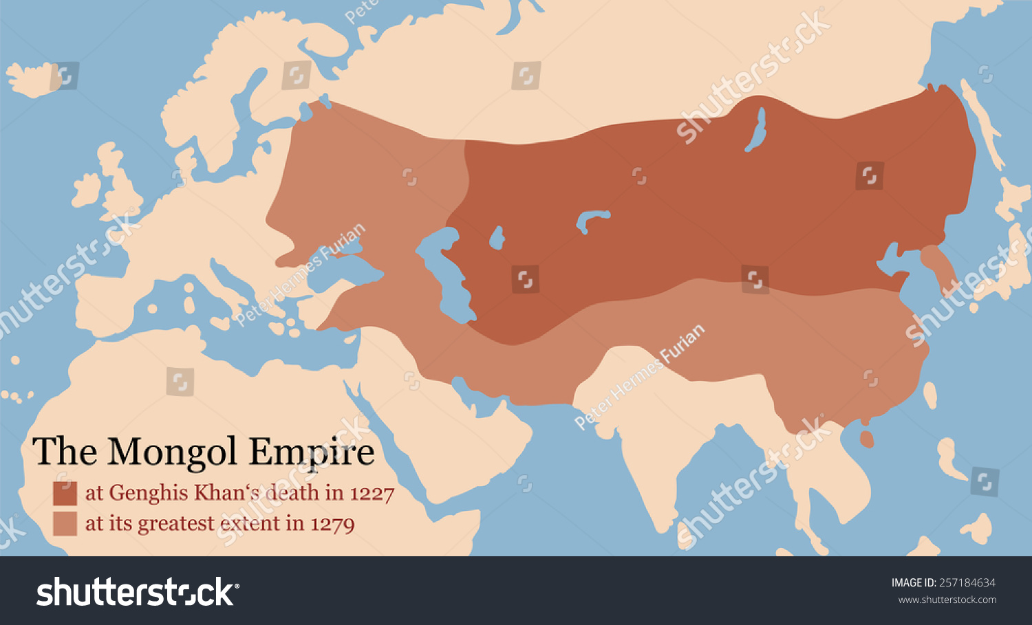 在成吉思汗的蒙古帝国地图死亡在1227年和12