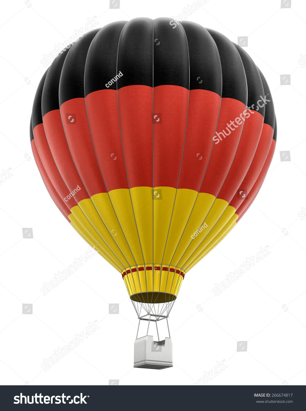 热气球与德国国旗(包括剪切路径) - 物体,符号\/标