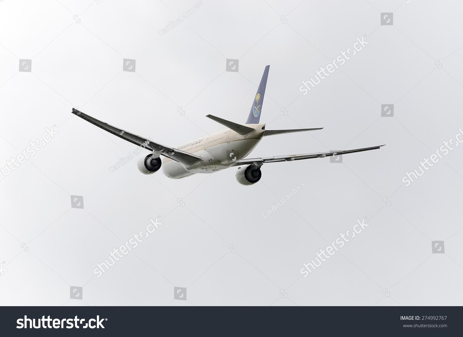 西班牙,马德里,2015年5月3日:波音777 - 268飞
