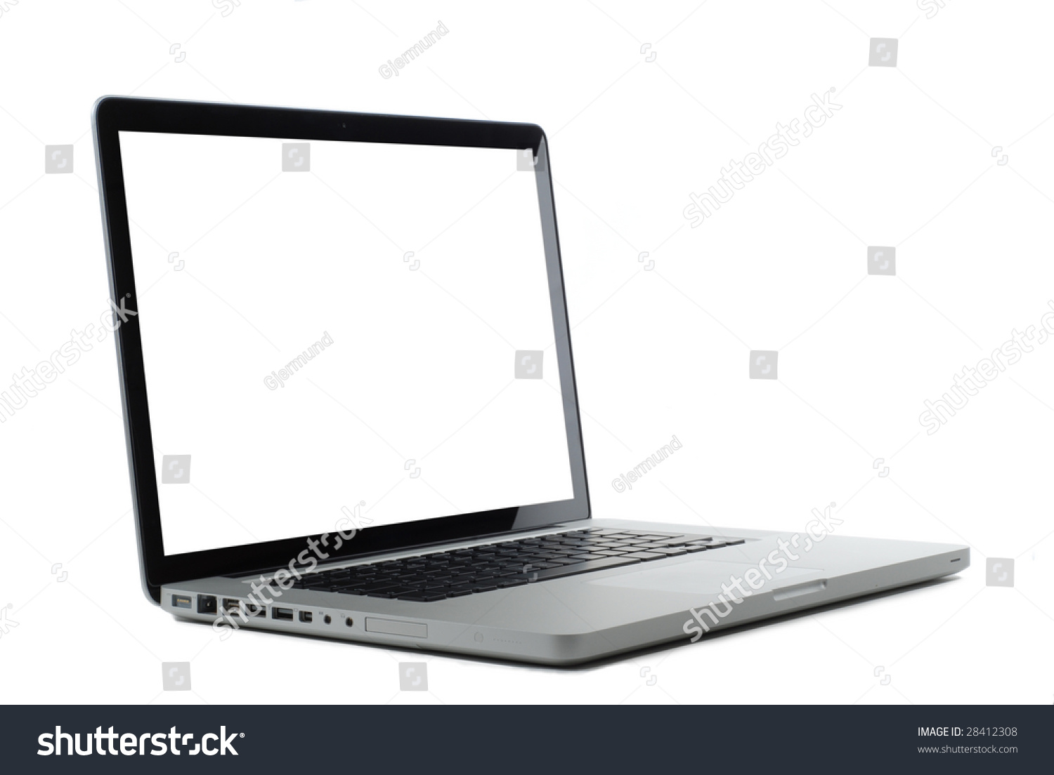 笔记本电脑孤立在白色空白监控复制或图像。为