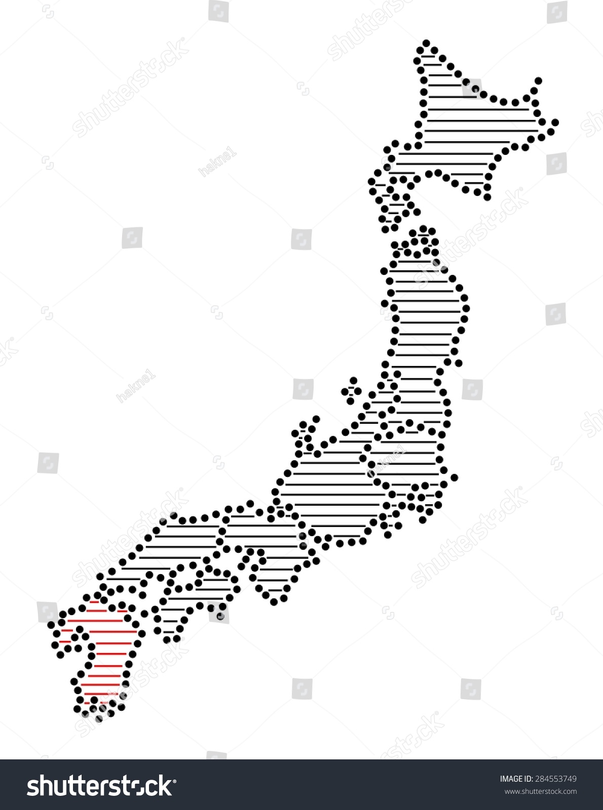 程式化的地图日本九州岛 - 符号\/标志,其它 - 站