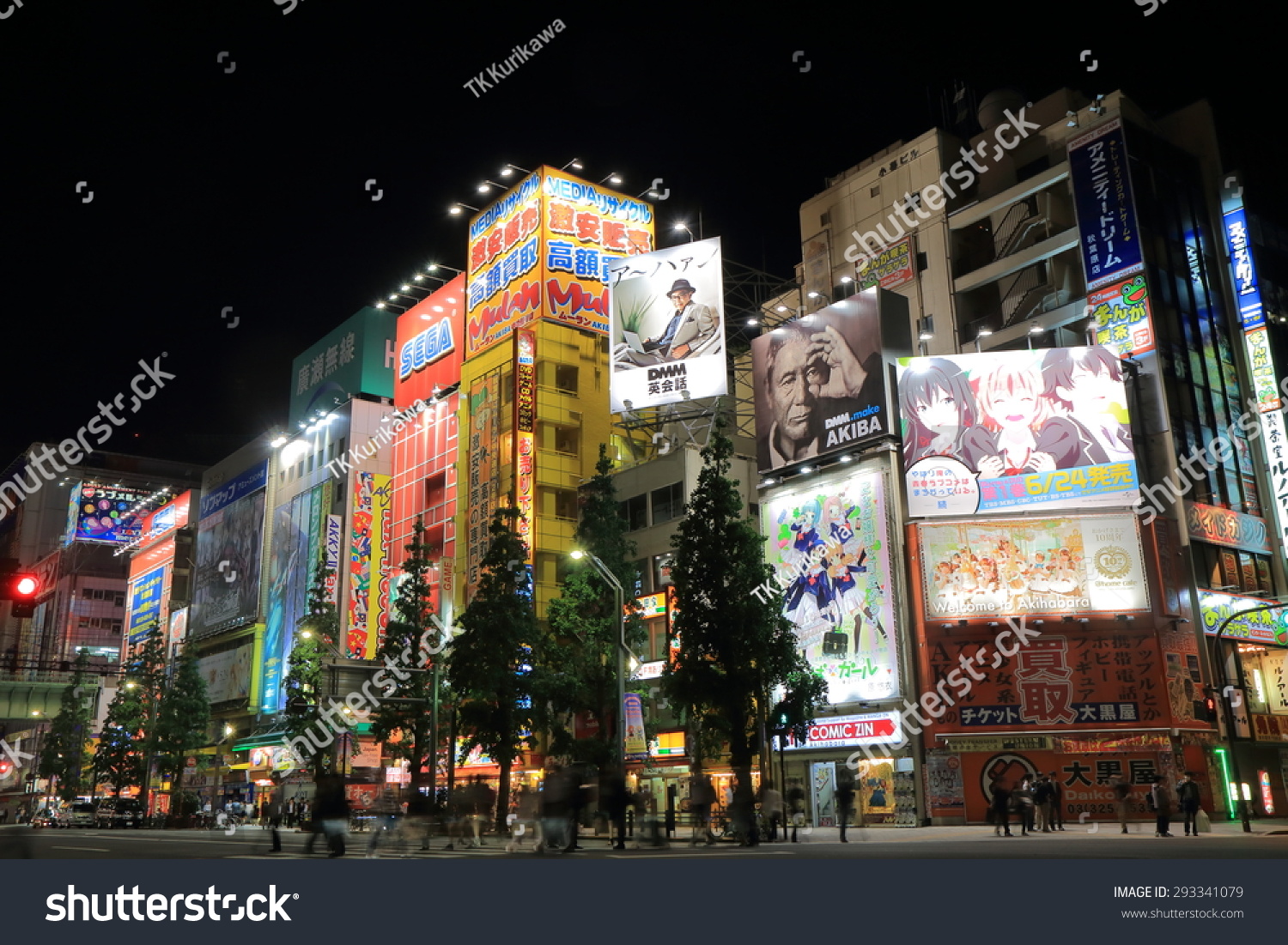 日本东京--2015年5月22日:秋叶原电子镇夜间城