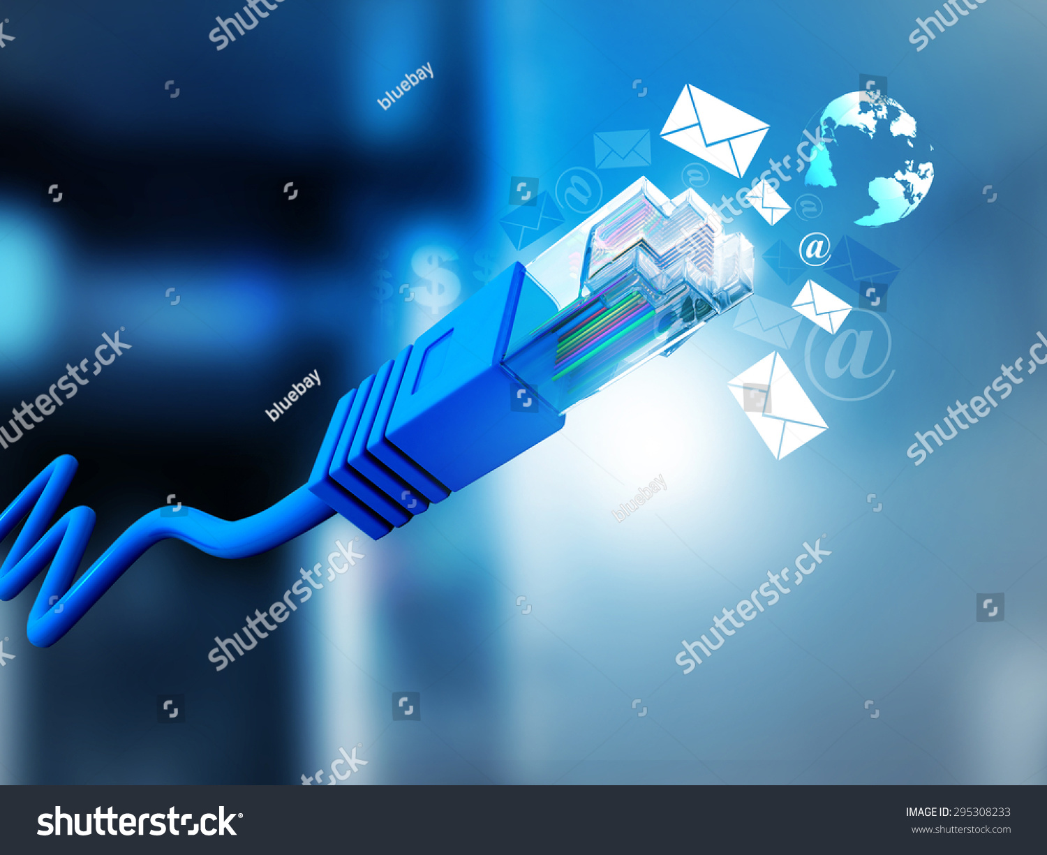 网络电缆和电子邮件符号-背景\/素材,科技-海洛