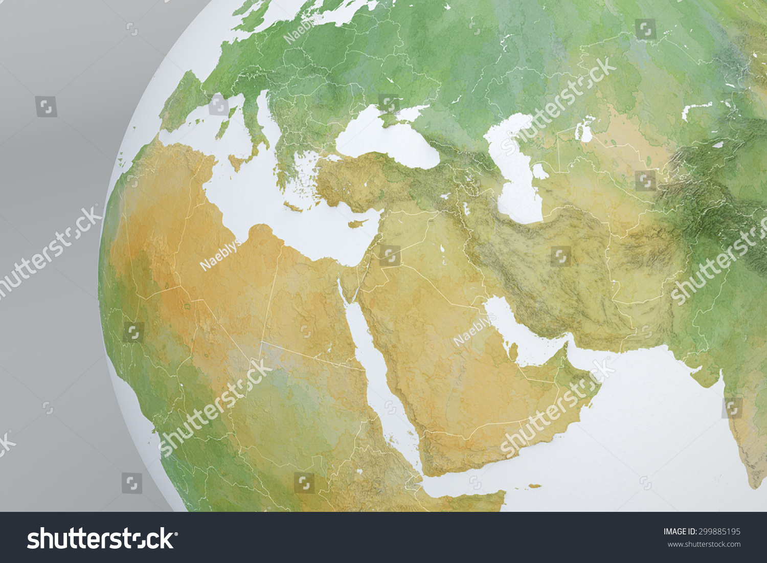 地图绘制笔触与中东、非洲、欧洲、地中海 - 教
