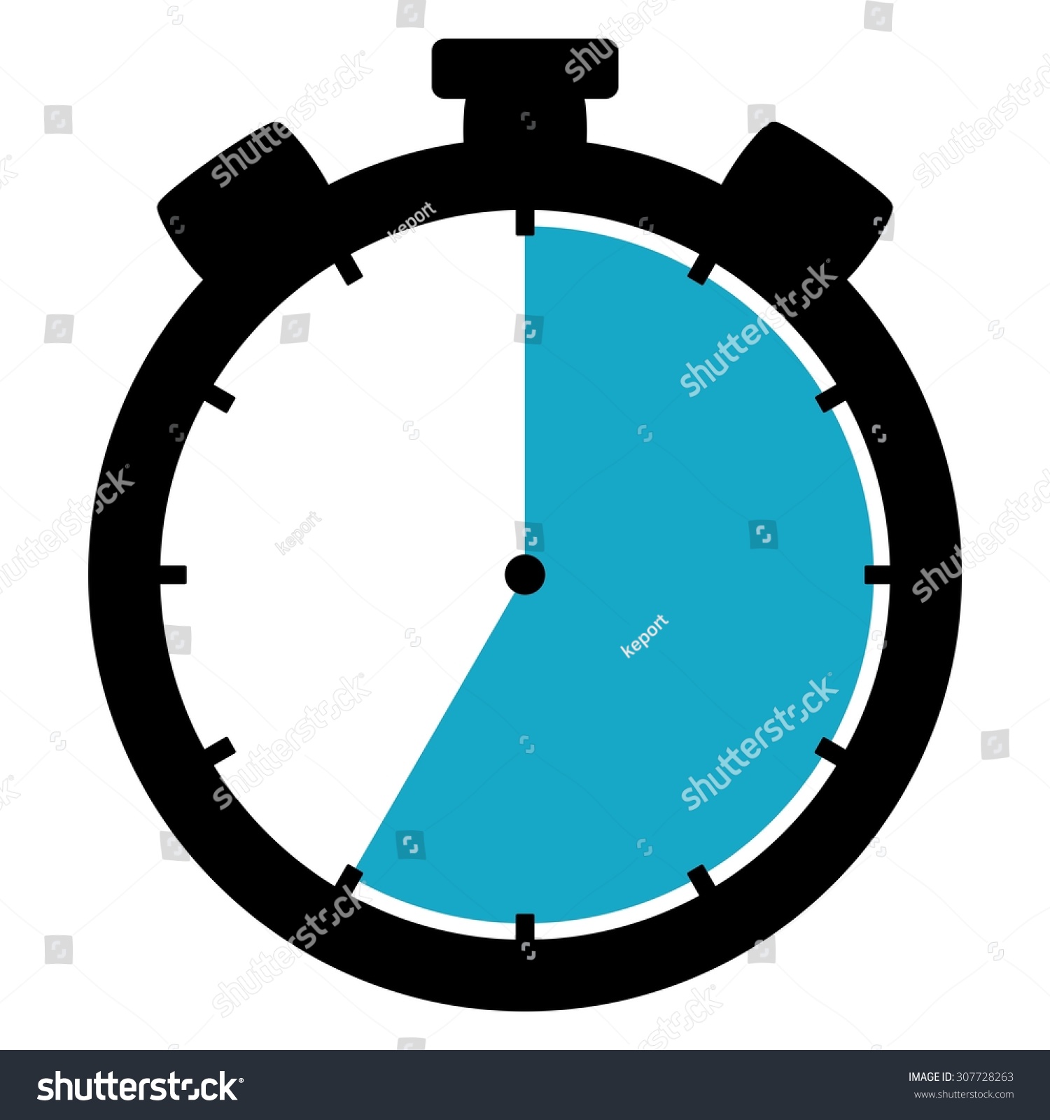 黑色和蓝色秒表图标显示35秒35分钟、7小时-