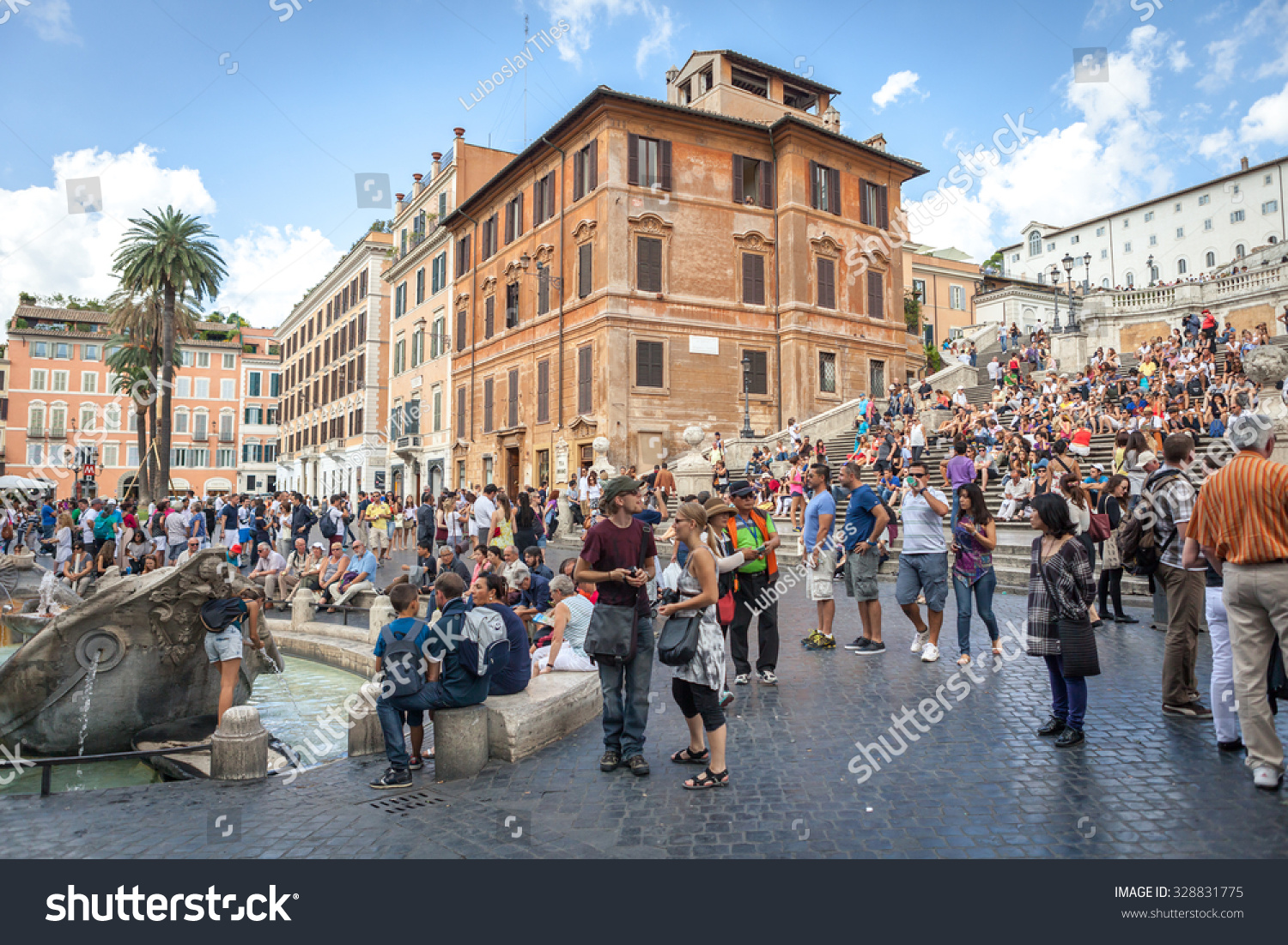 罗马,意大利- 2013年9月13日,西班牙广场stairs