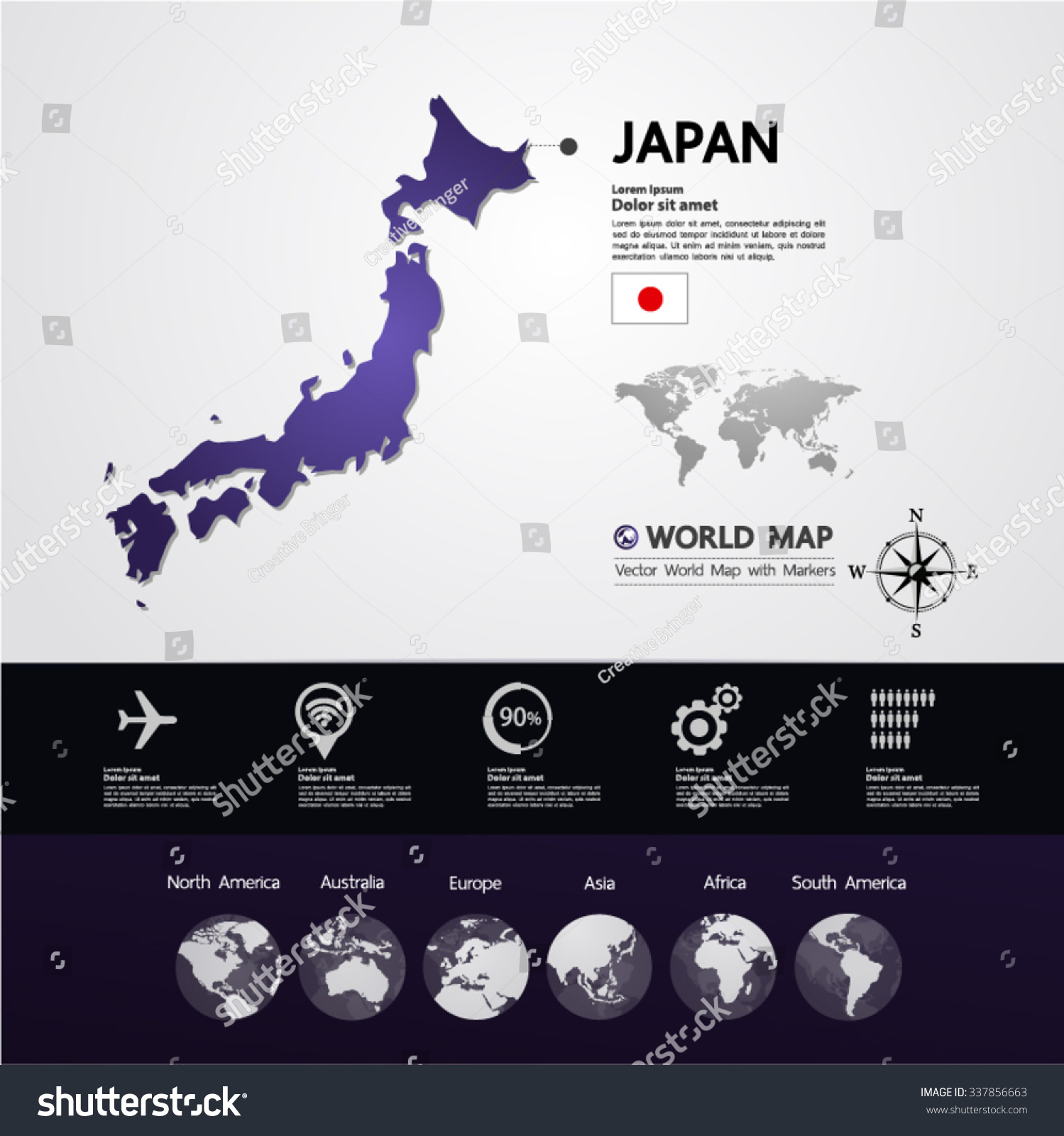 日本地图矢量图-背景\/素材,符号\/标志-海洛创意