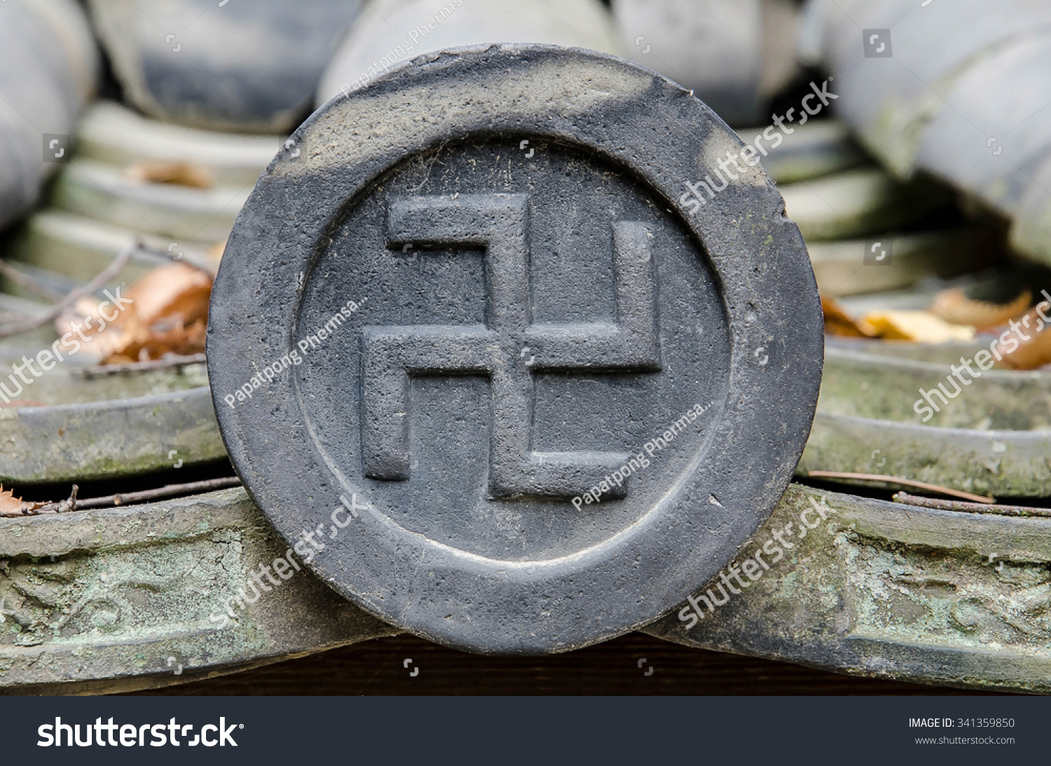 纳粹党所用的十字记号或Manji象征日本寺庙 - 