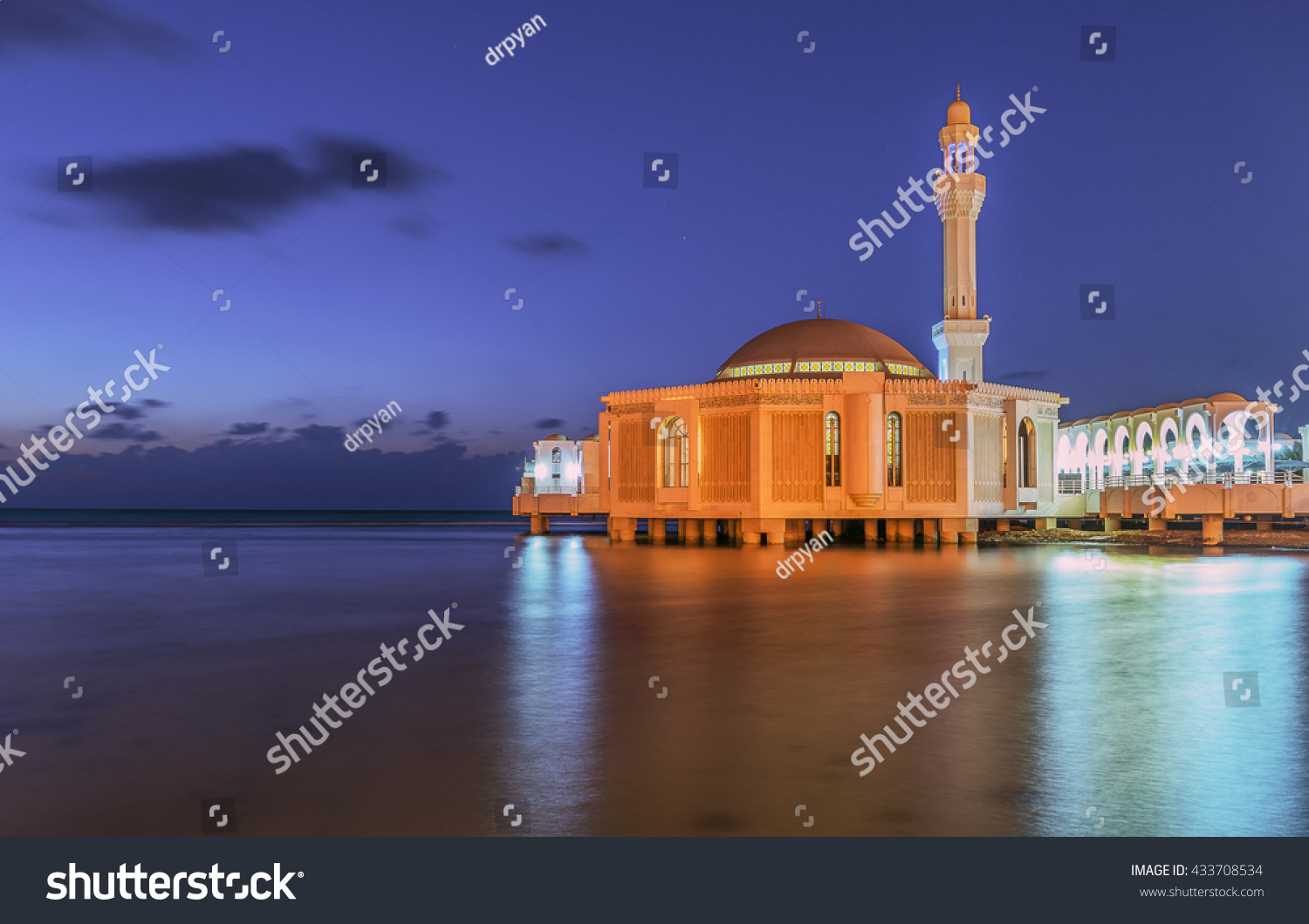 Ar Rahmah清真寺的红海在吉达,沙特阿拉伯。