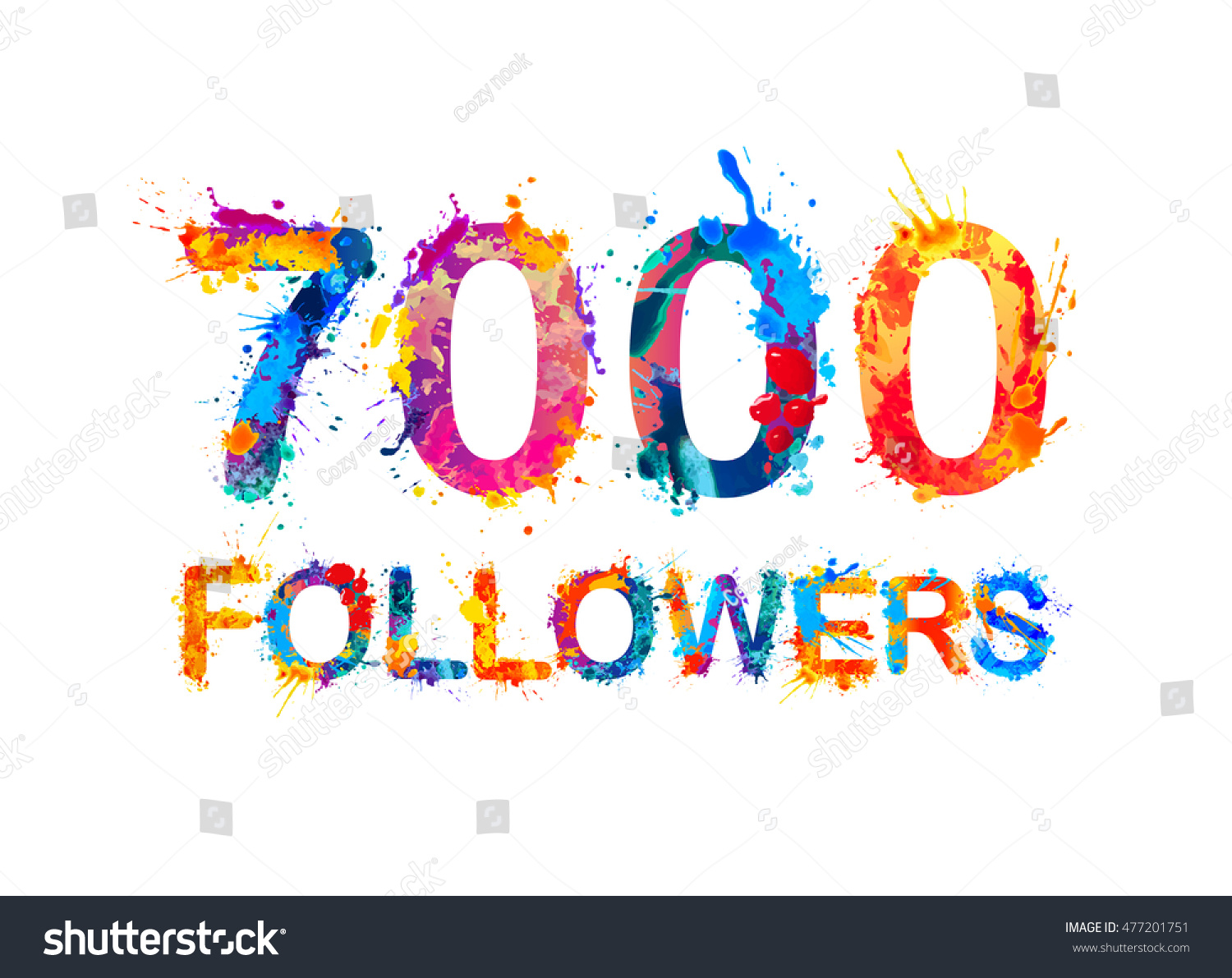 7000 (seven thousand) followers. Splash paint 