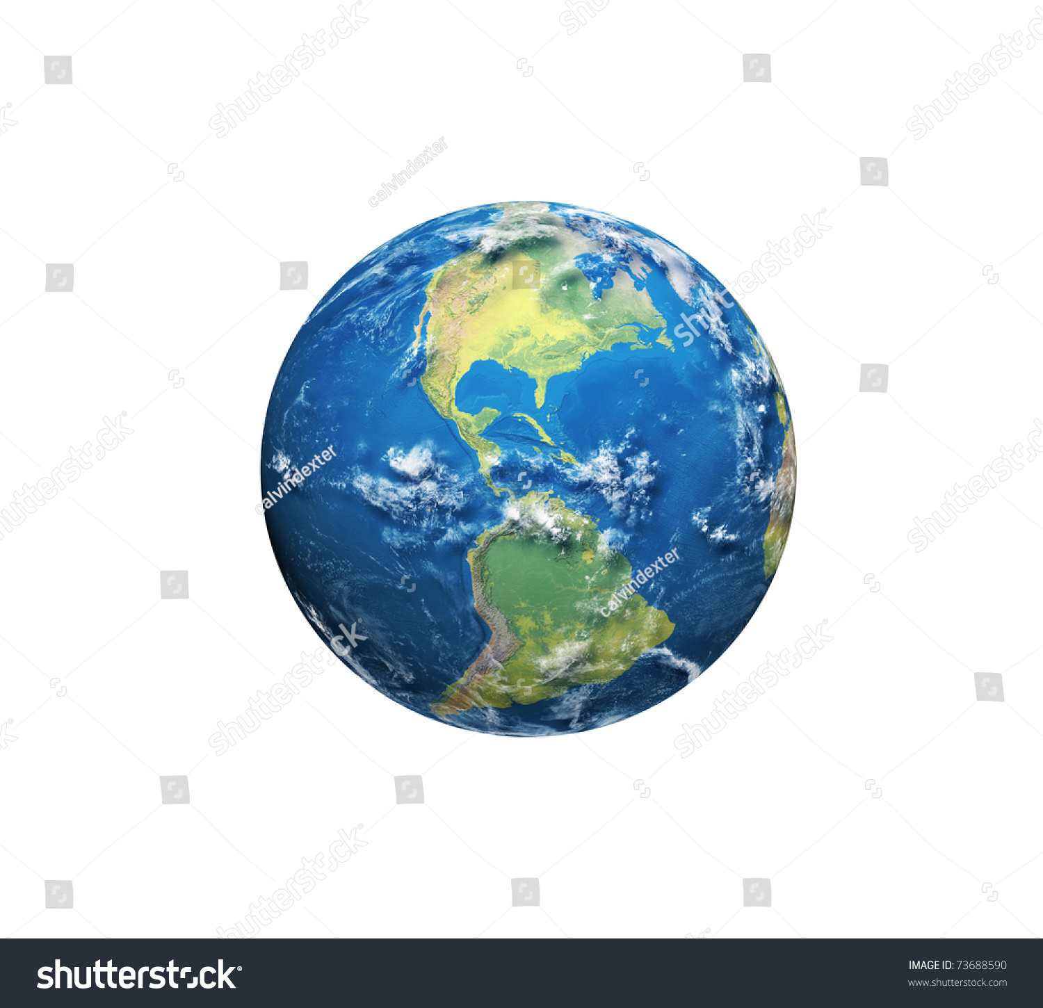 地球的3 d渲染。北美和南美的观点。从地球的