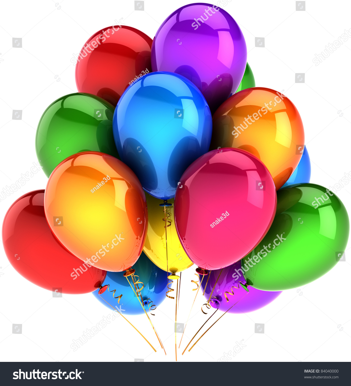 派对气球气球装饰五彩缤纷的彩虹生日快乐。新