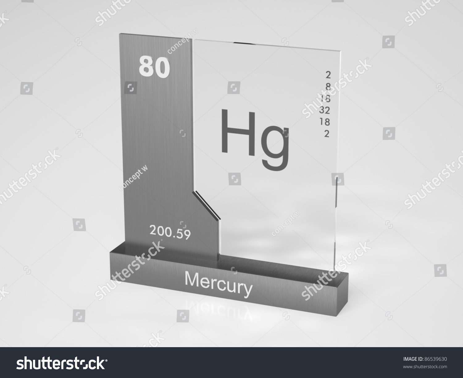 汞- Hg -化学元素周期表的象征-符号\/标志,科学