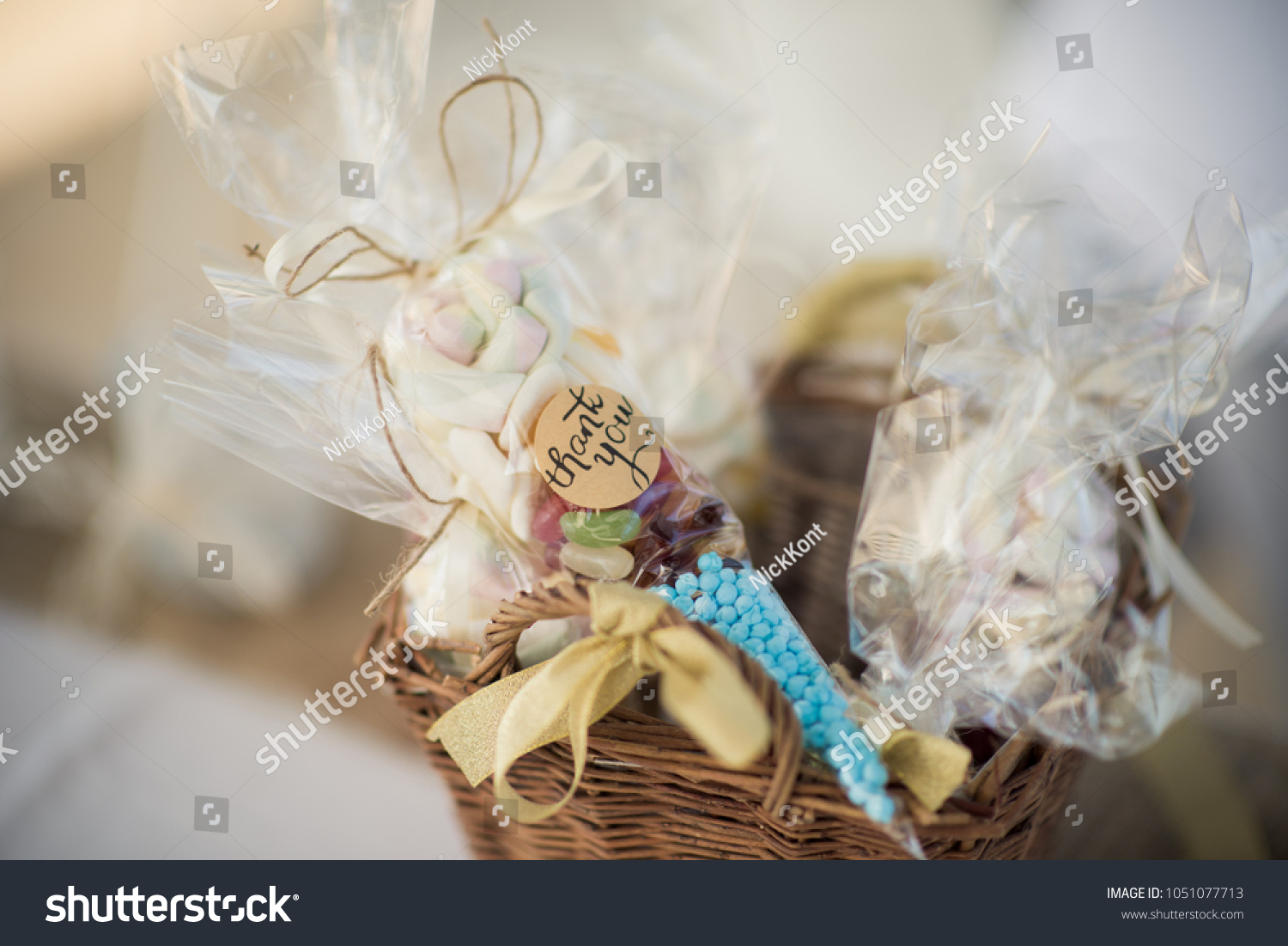 Basket Candy Bags Guests Receive Wedding Stock Photo Edit Now